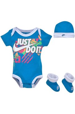 nike sportswear babyuitzet hat, bodysuit  bootie 3-piece set (set, 3-delig) blauw