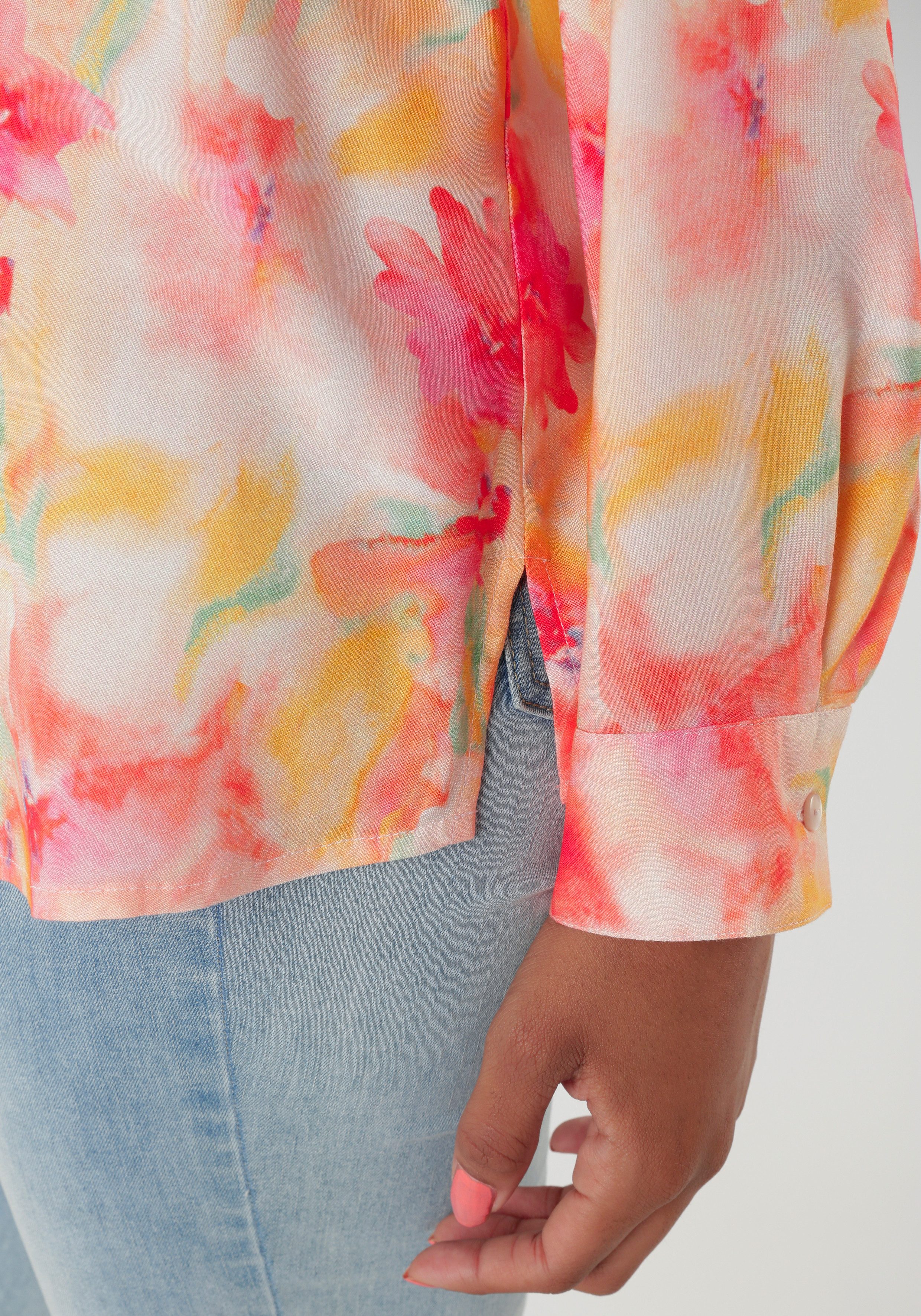 Aniston SELECTED Overhemdblouse met frisse en kleurrijke batikdruk