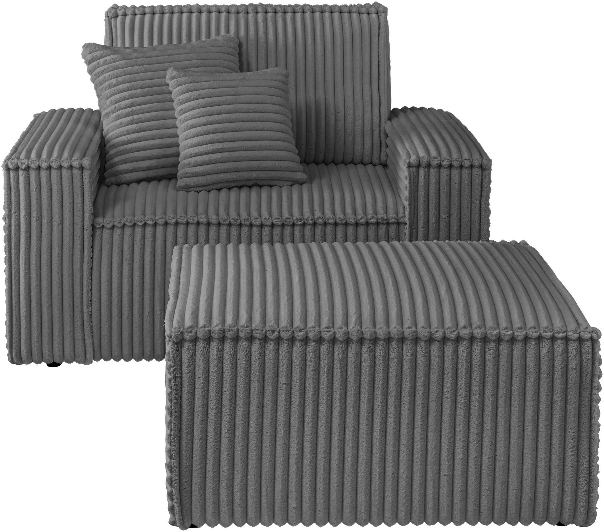 andas Loveseat Finnley Loveseat en hocker als set, passend bij de bekleding-serie Finnley (2-delig)