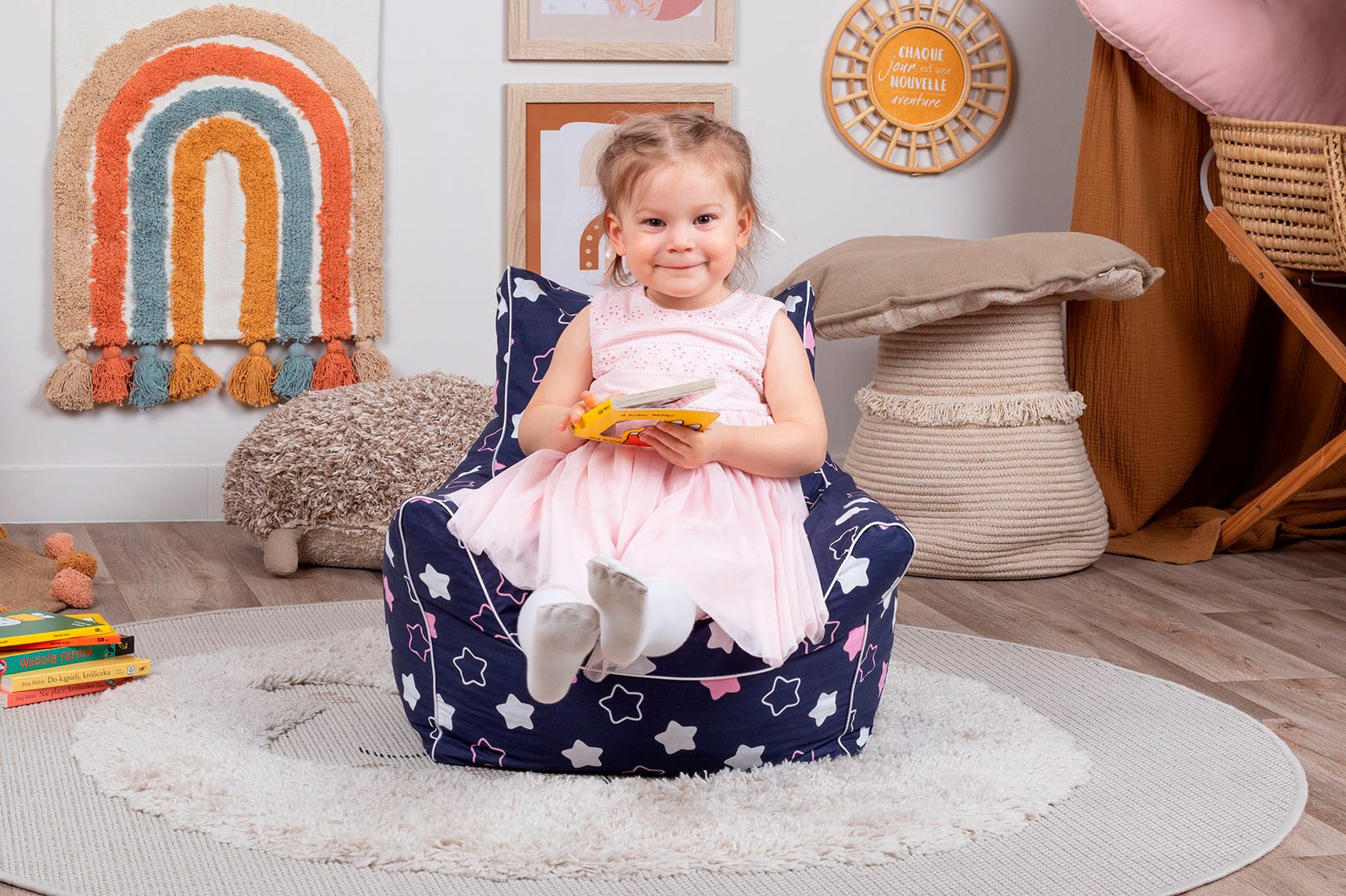 Knorrtoys® Zitzak Star, blue pink voor kinderen, made in europe