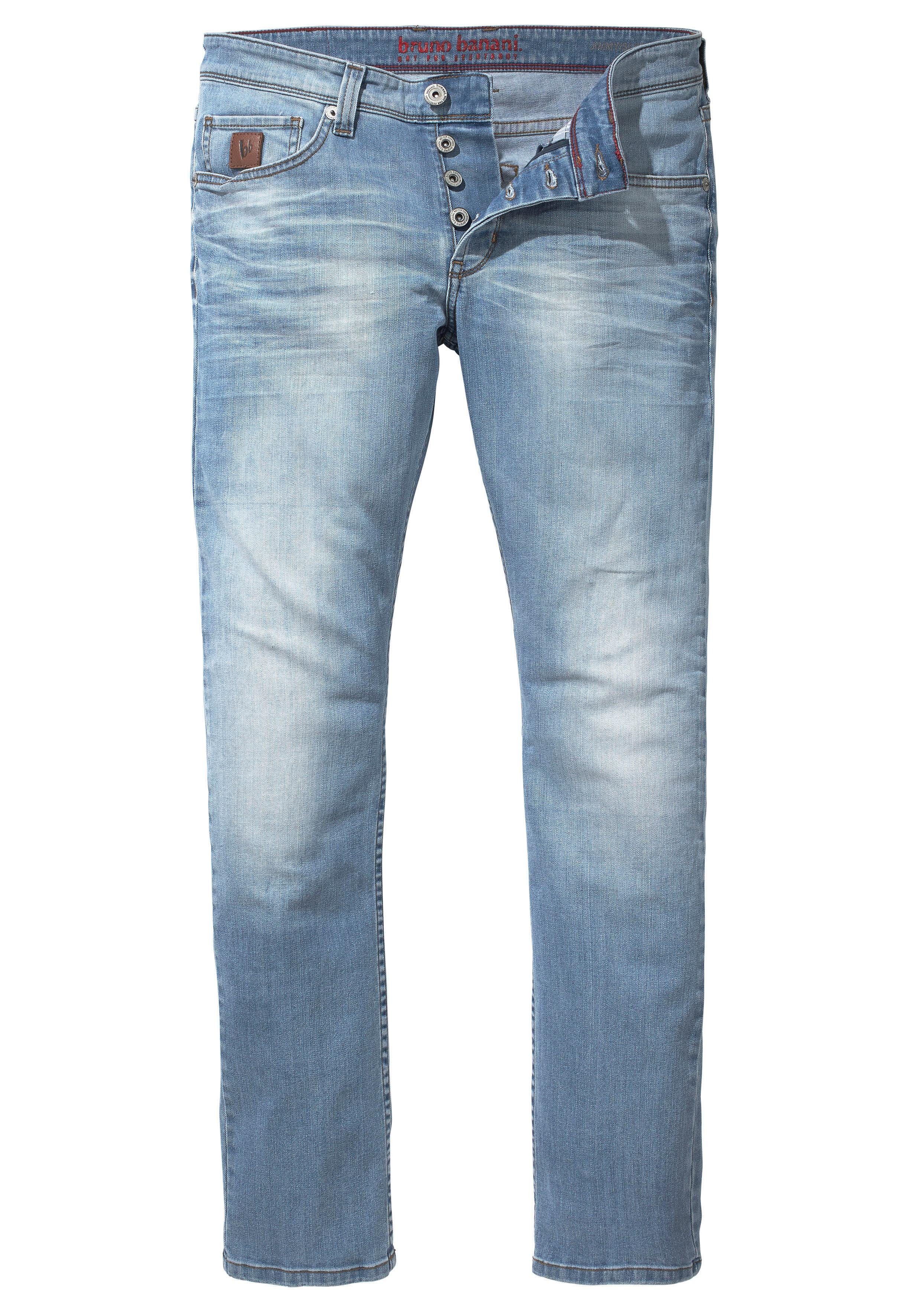 Bruno Banani Slim fit jeans Jimmy (stretch) smalle pijp, lage taillehoogte, met knoopsluiting