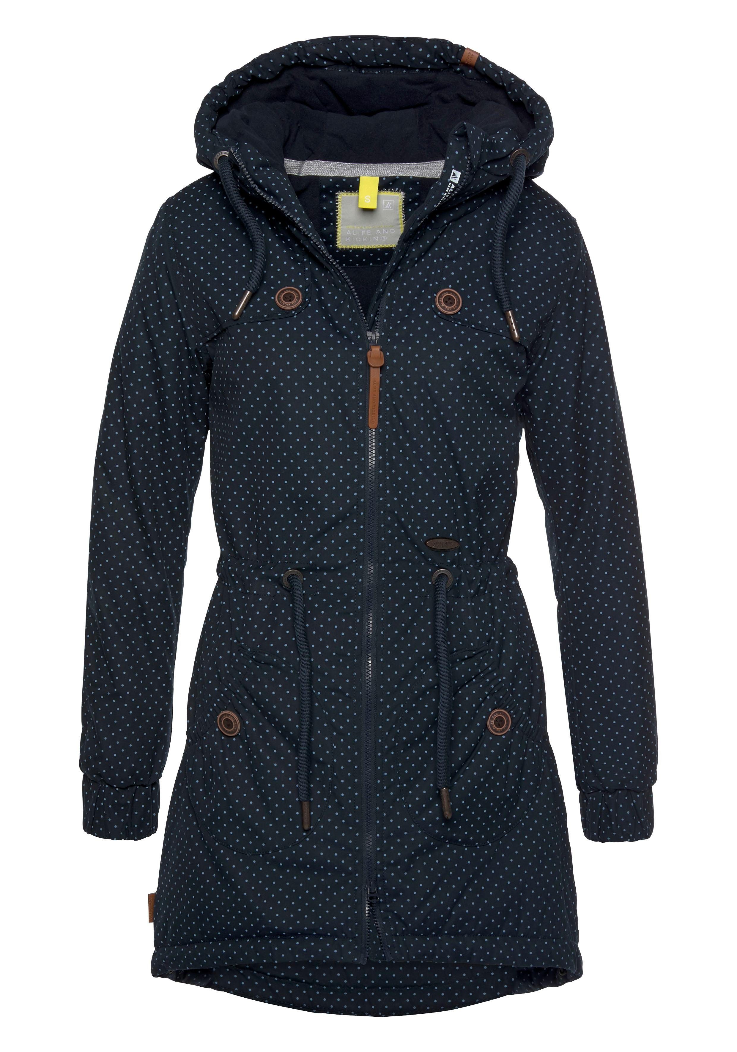 Alife & Kickin Outdoorjack CHARLOTTEAKB gevoerd parka, capuchonjack met tailleband