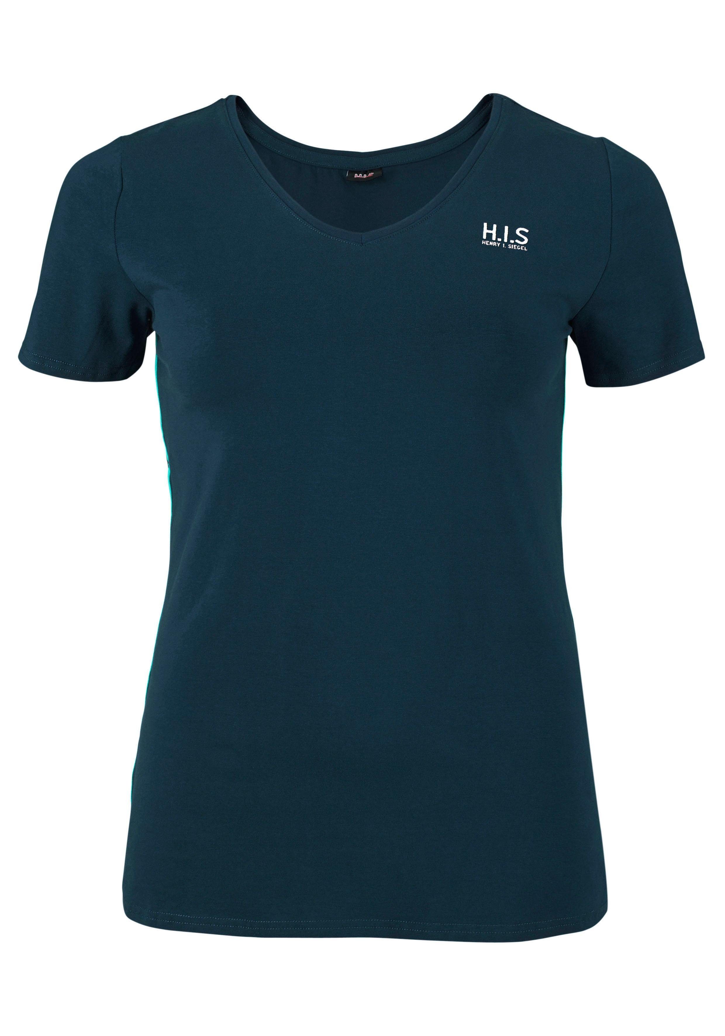 H.I.S T-shirt Korte mouwen, figuurvriendelijke snit, effen, V-hals