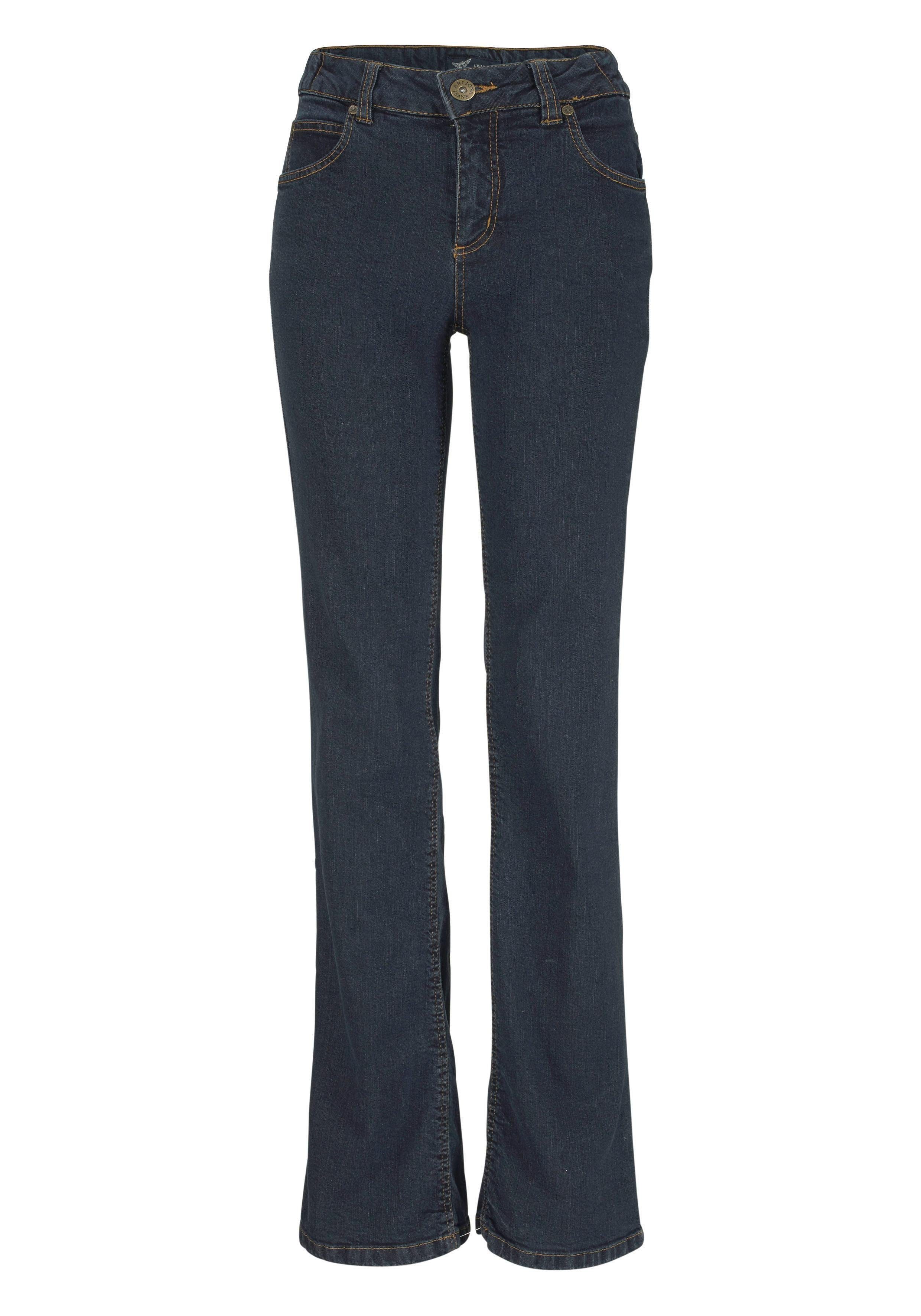 Arizona Bootcut jeans Tailleband met zij-elastiek inzet hoge taille, bootcut, met stretch, klassieke 5-pocket-stijl