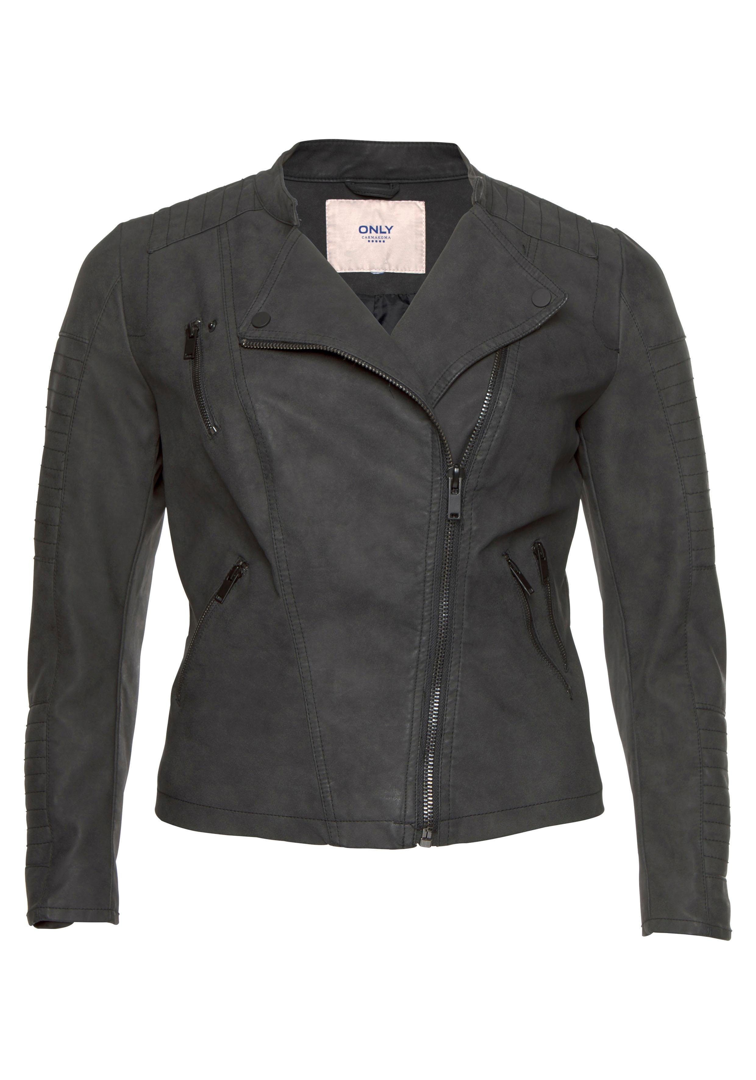 ONLY CARMAKOMA Imitatieleren jack CARAVANA FAUX LEATHER BIKER OTW