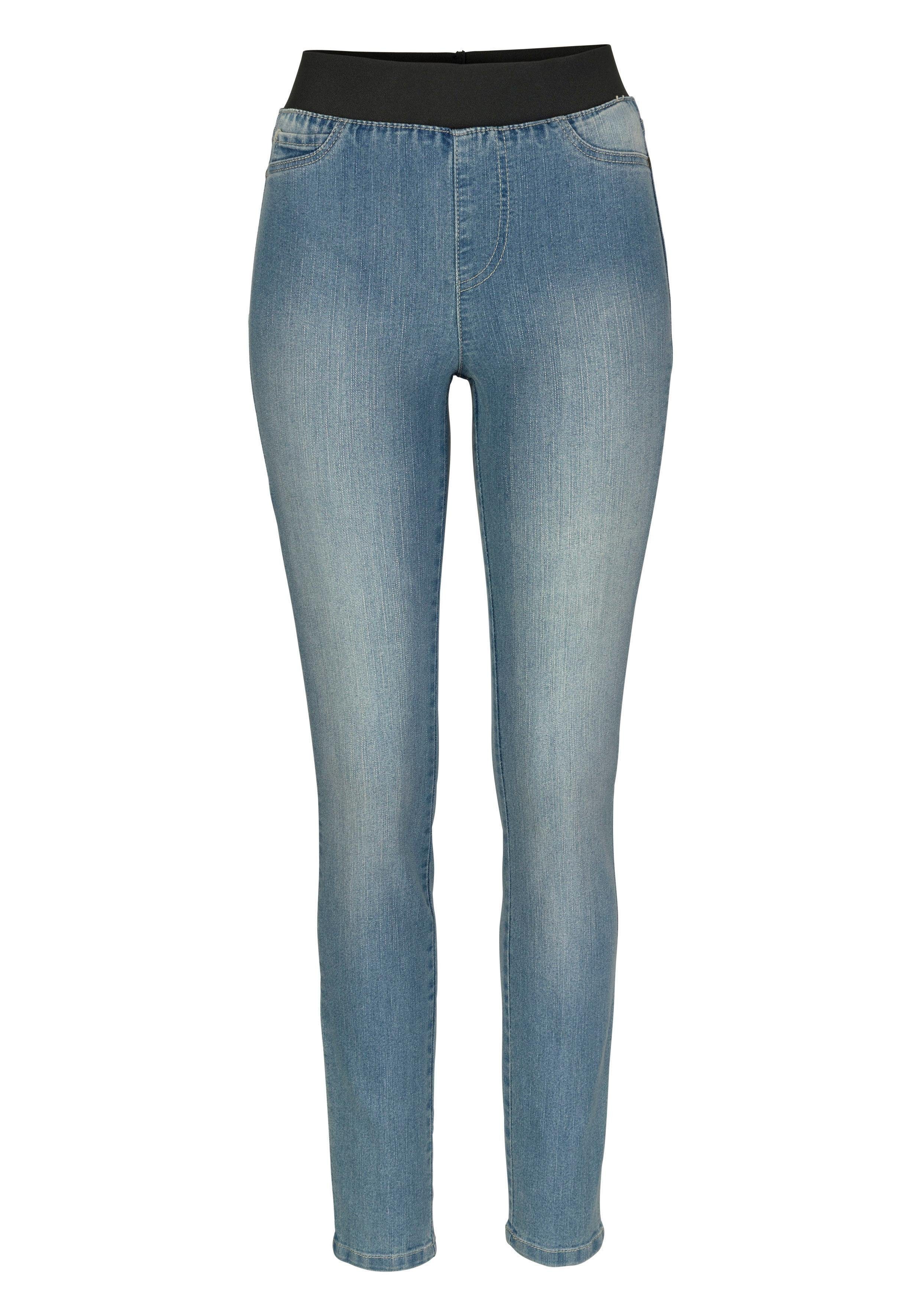 Arizona Skinny fit jeans extra-strakke snit, comfortabele taille, used-look-wassing