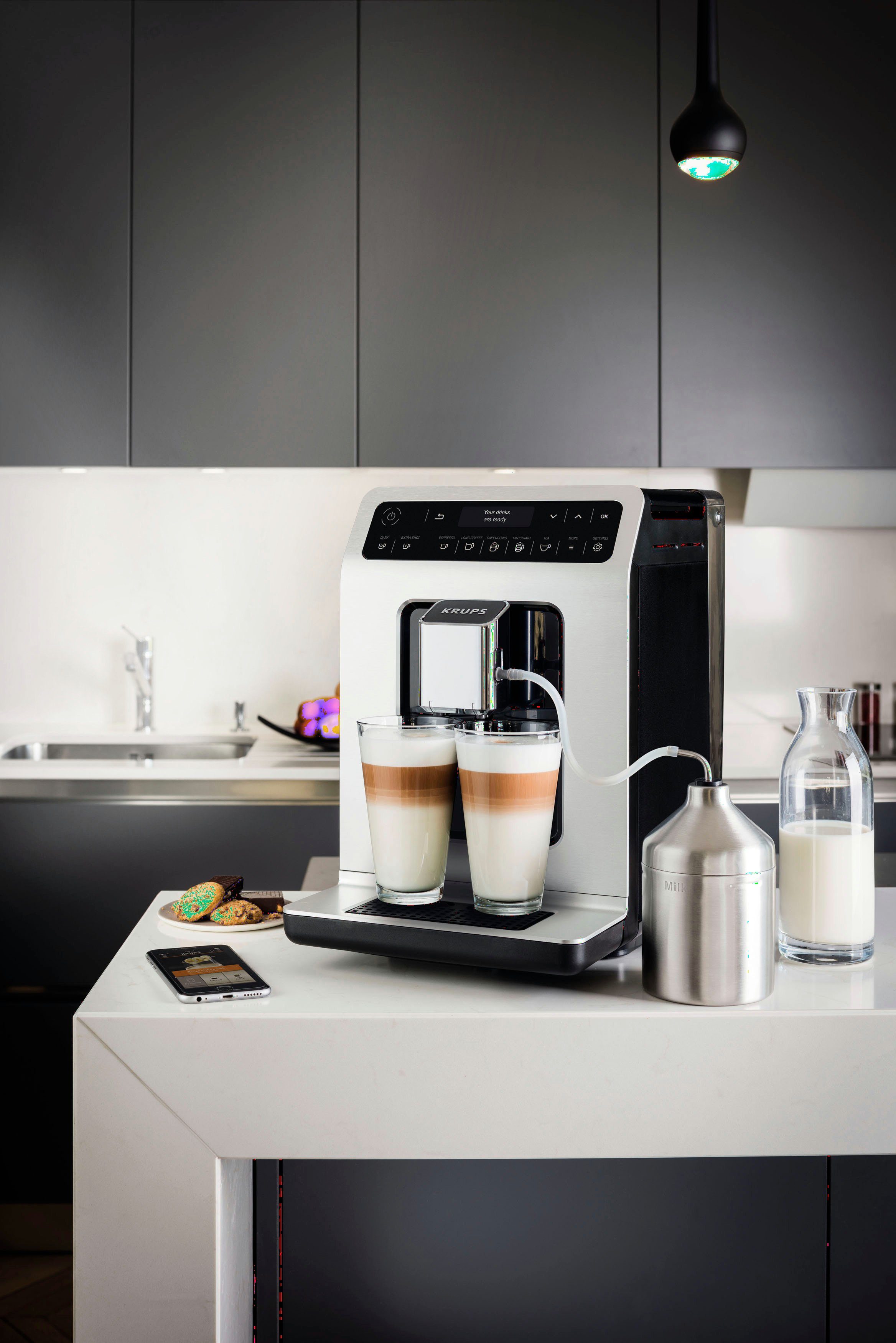 Krups Volautomatisch koffiezetapparaat EA891D Evidence, 12 koffie- en 3 theevariaties, oled-display en touchscreen