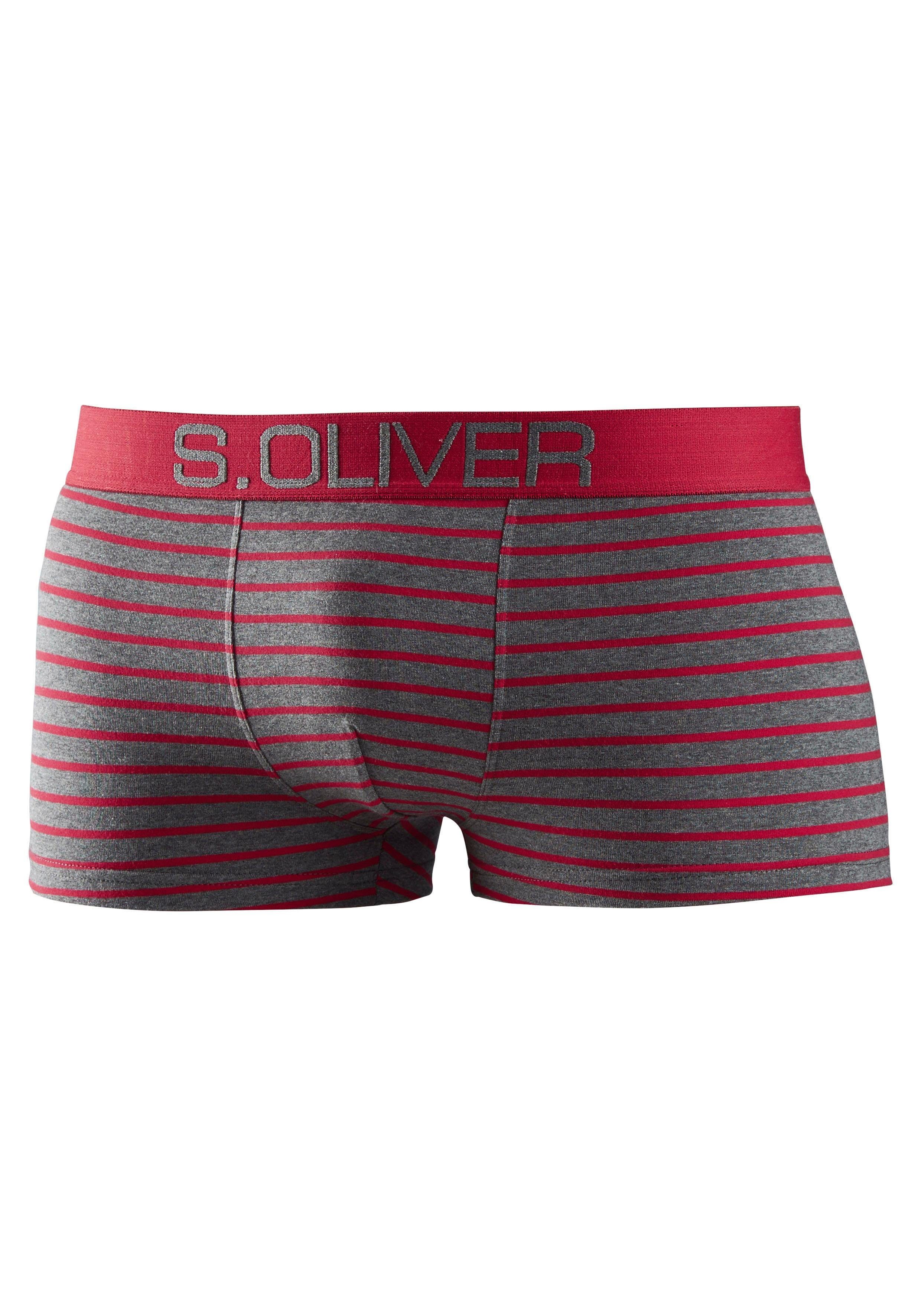 s.Oliver RED LABEL Beachwear Hipster strak zittende boxershorts voor heren van katoenmix (set, 4 stuks)