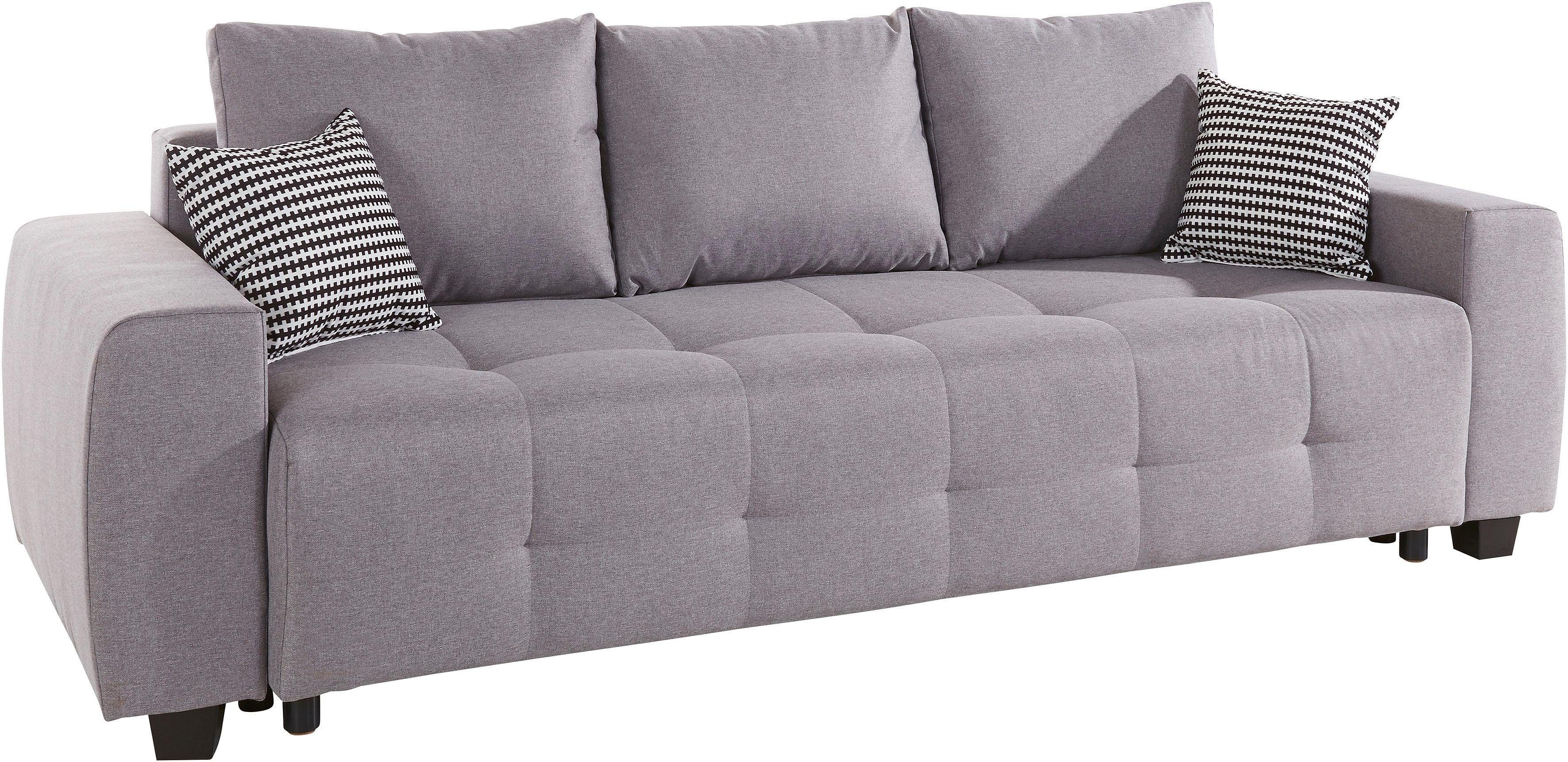 COLLECTION AB Slaapbank Bella met slaapfunctie en bedkist, inclusief losse rug- en sierkussens
