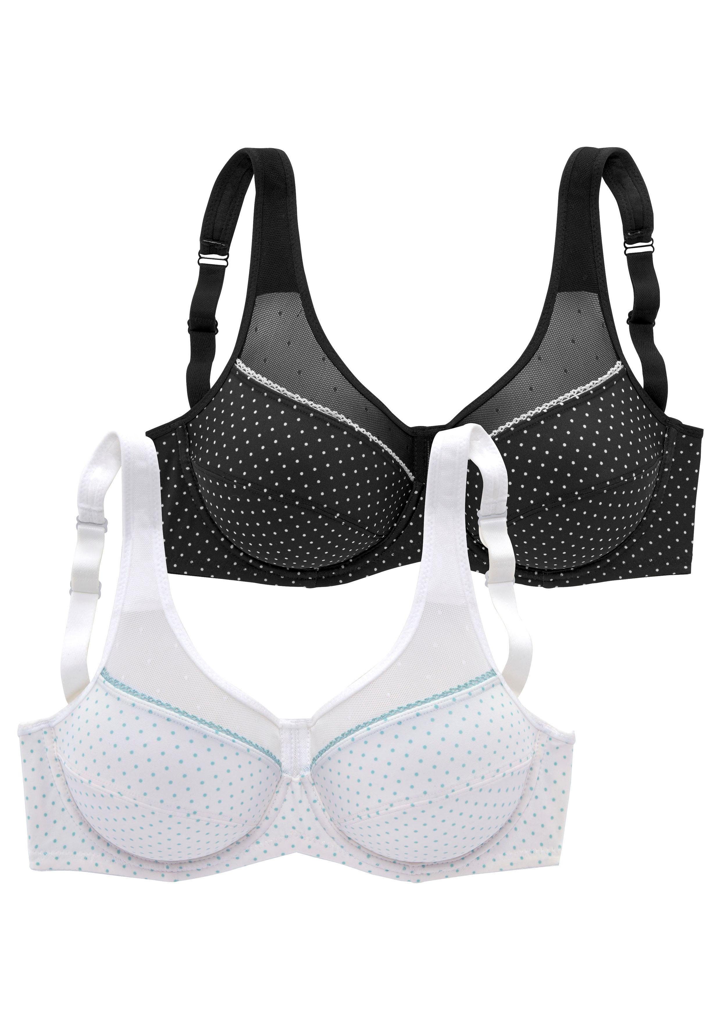 Petite fleur Beugel-bh met netinzetten (Set van 2)