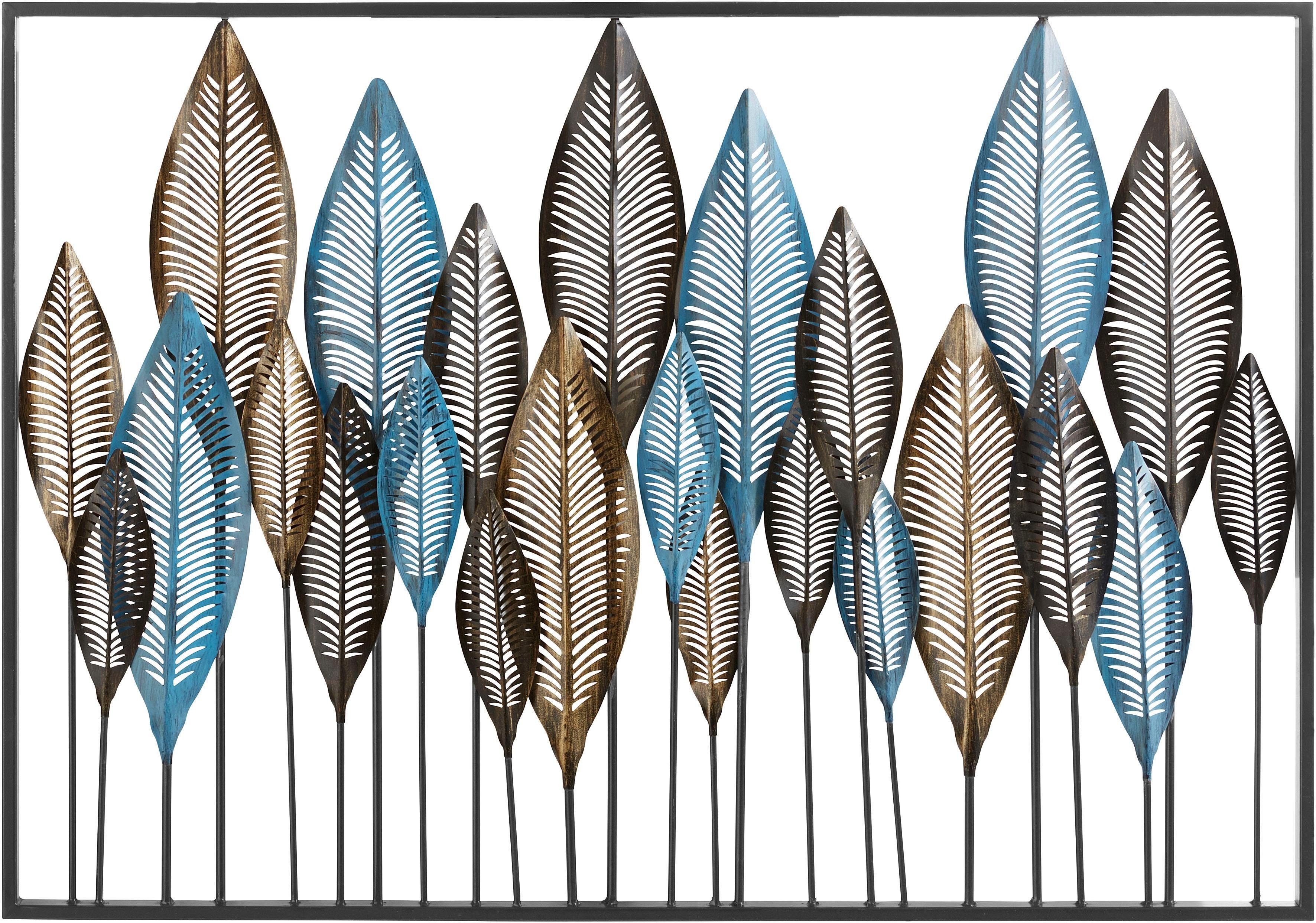 Home affaire Sierobject voor aan de wand Veer Wanddeco, wanddecoratie, van metaal, motief veren, woonkamer