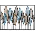 home affaire sierobject voor aan de wand veer wanddeco, wanddecoratie, van metaal, motief veren, woonkamer blauw