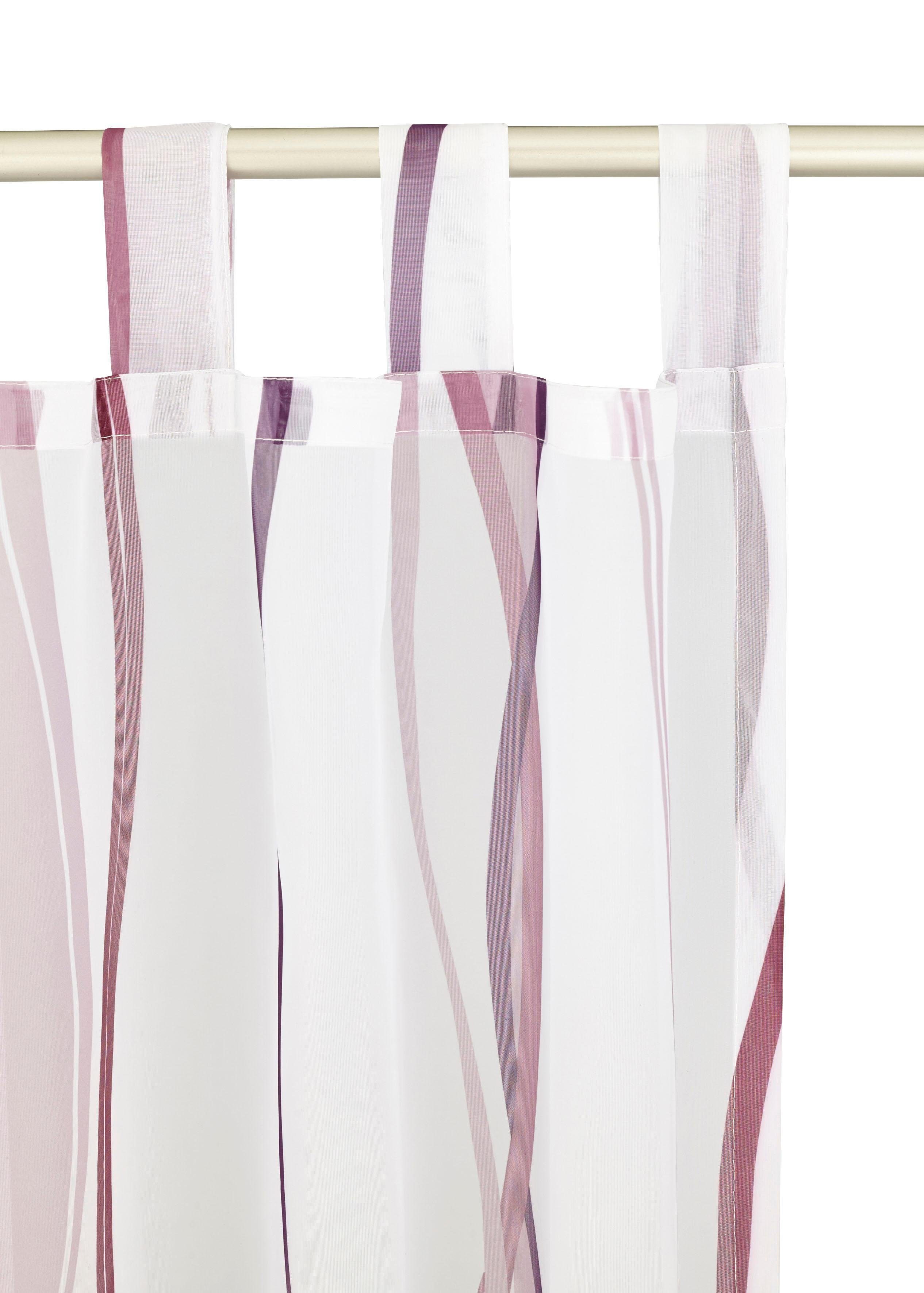 my home Gordijn Dimona set van 2, voile, polyester, golven (2 stuks)