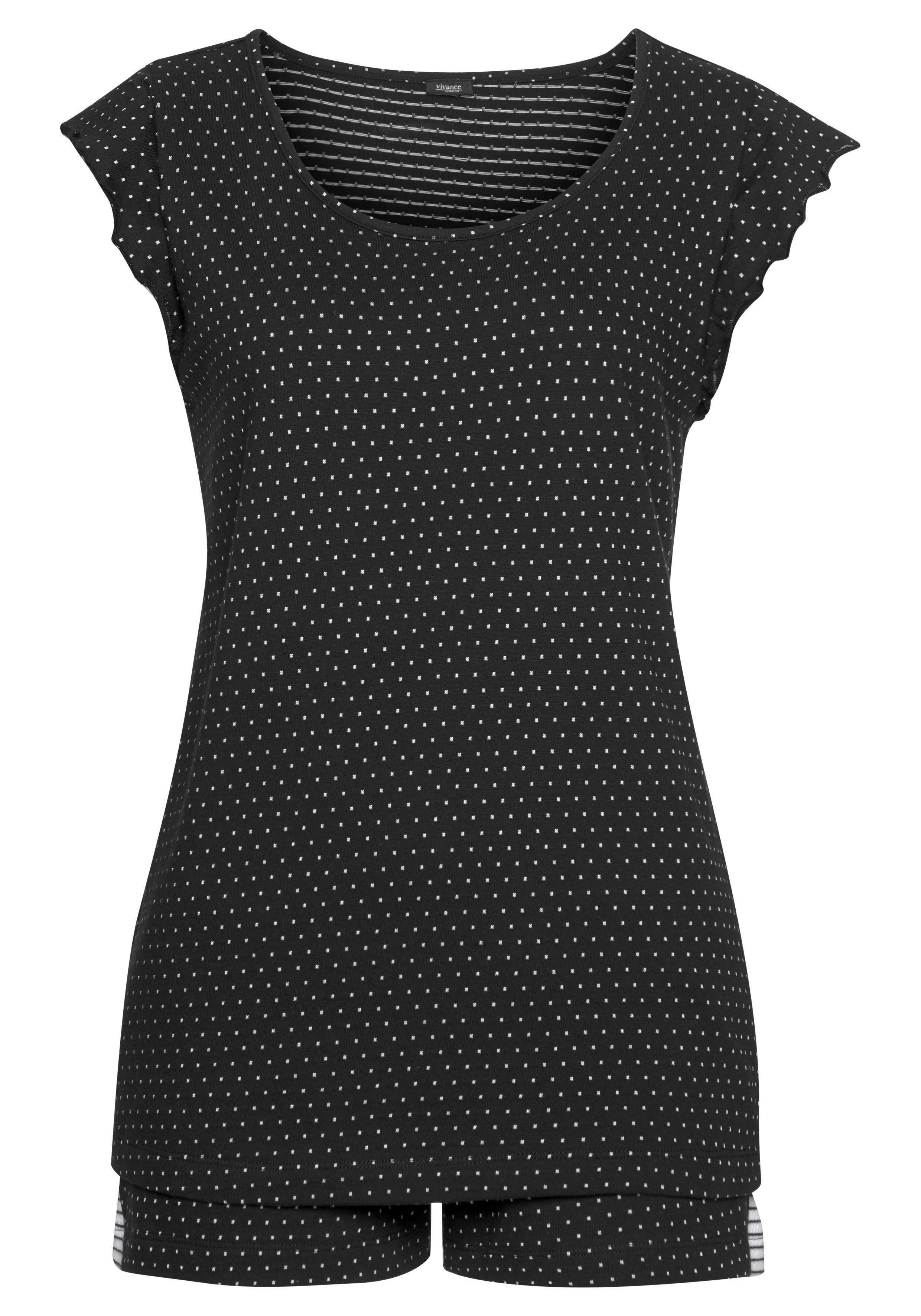 Vivance Dreams Shortama met stippen- en streepdessin (2-delig, 1 stuk)