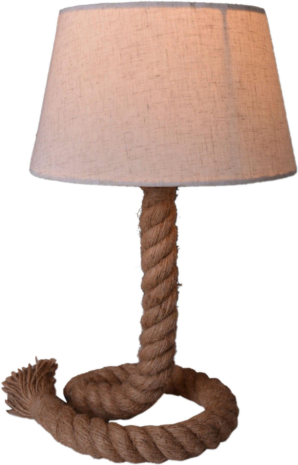 näve Tafellamp Rope Tafellamp 'Rope' excl. 1x E27 max.40 W, jutetouw ecru, scherm: wit