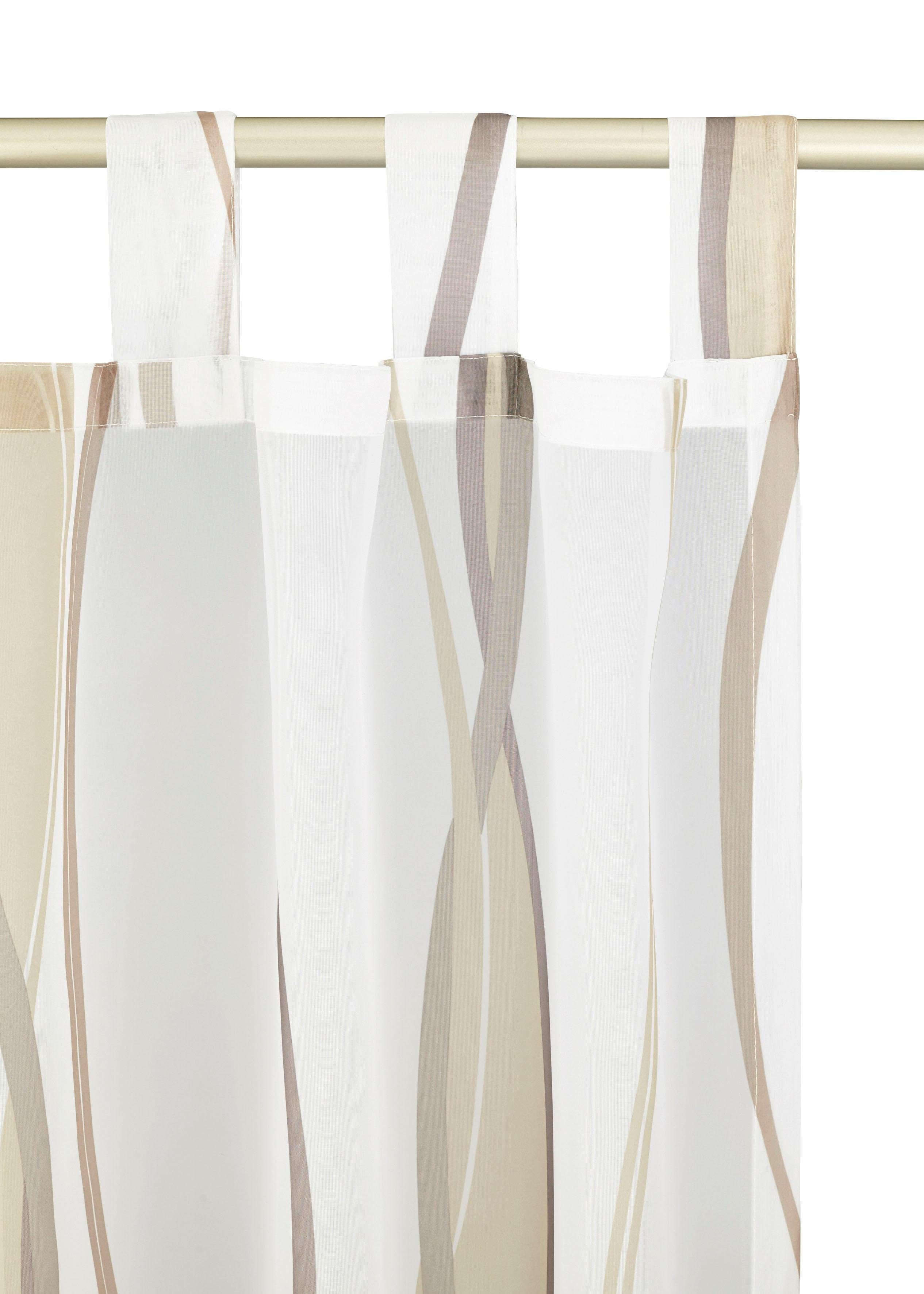 my home Gordijn Dimona set van 2, voile, polyester, golven (2 stuks)