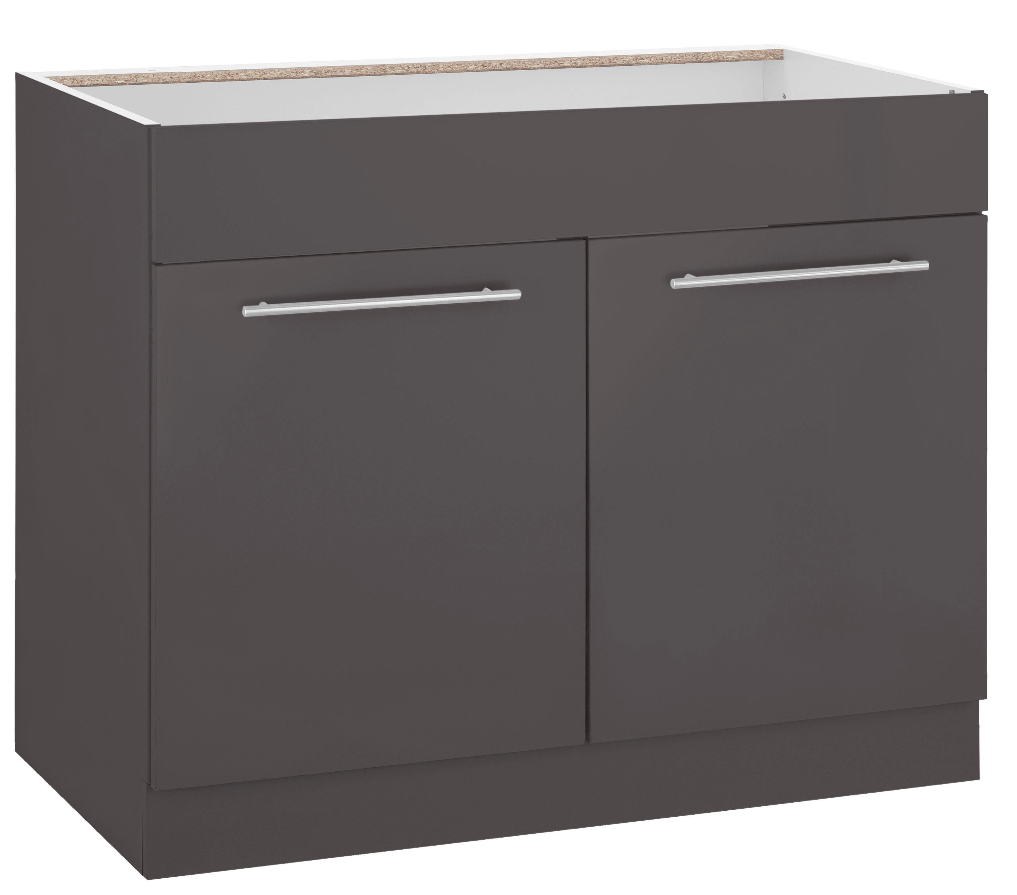 wiho Küchen Gootsteenkast Flexi2 Breedte 100 cm gootsteenkasten grijs