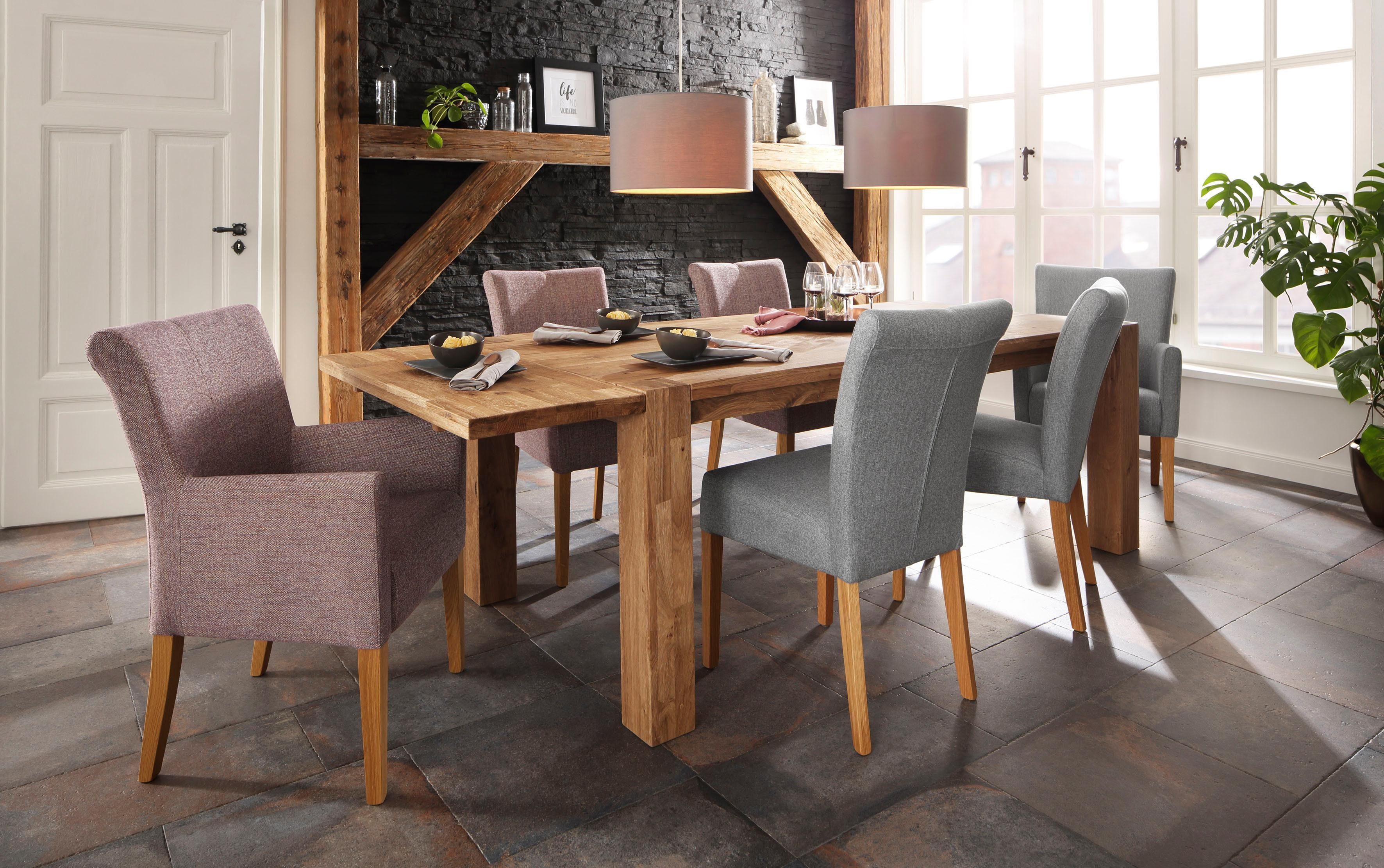 Home affaire Stoel met armleuningen King BESTSELLER! Eetkamerstoel met comfortabele bekleding, eetkamerstoel met armleuningen