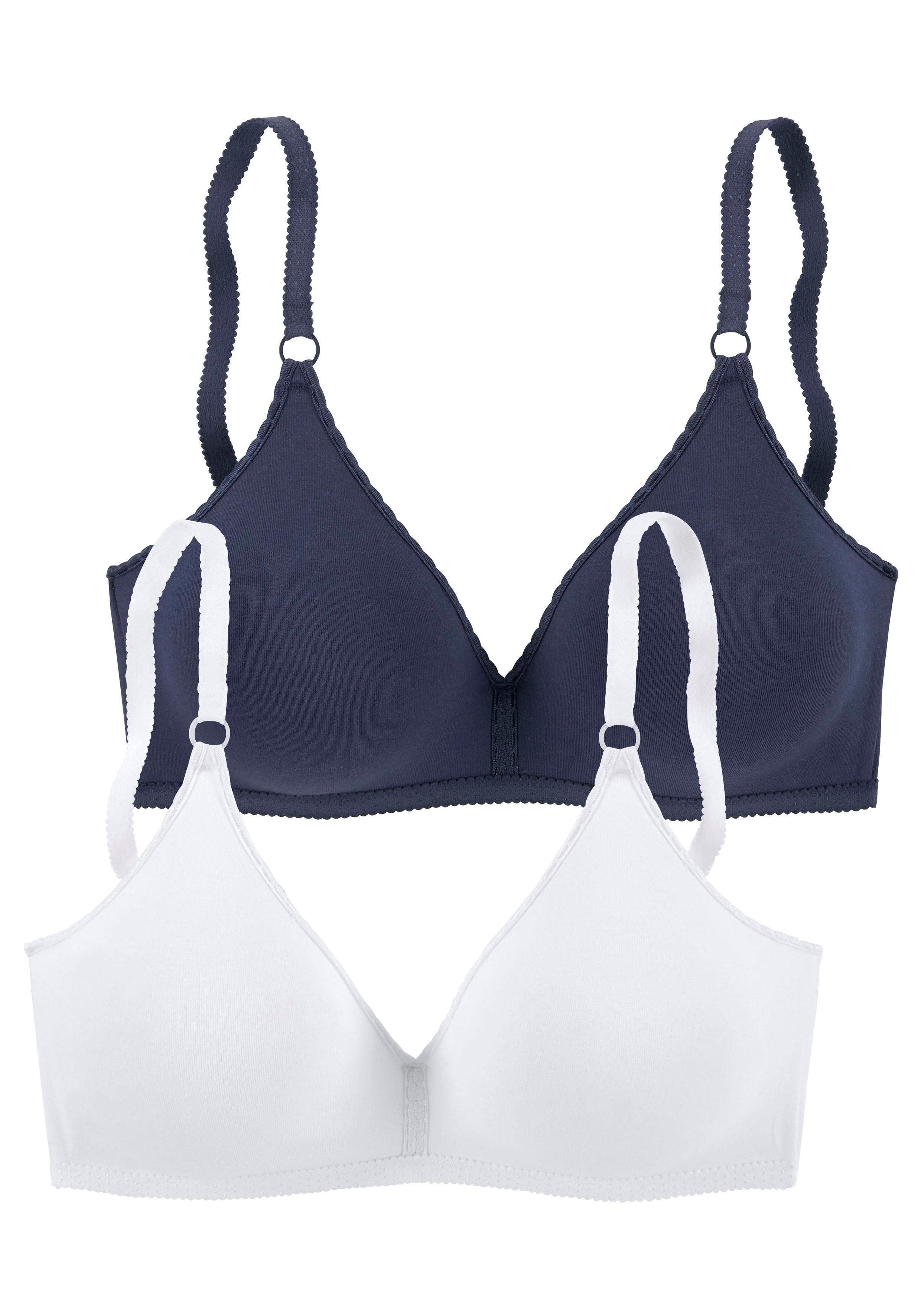Petite fleur Bralette-bh zonder beugel van aangenaam zachte katoenkwaliteit, basic (Set van 2)