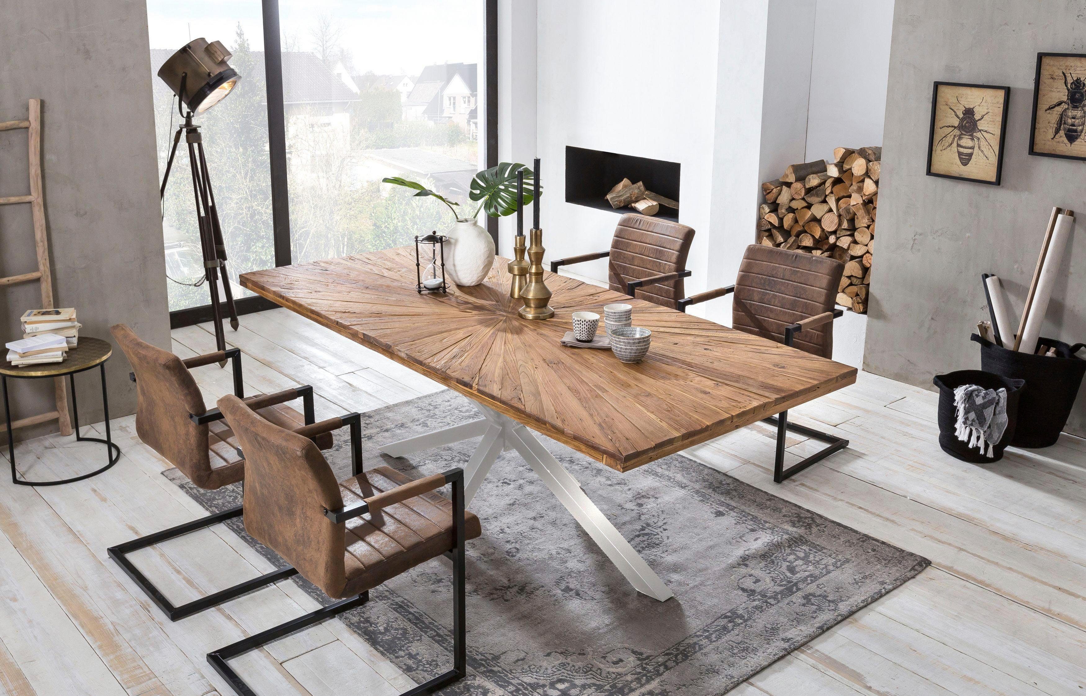 SIT Eettafel Tops les van gerecycled gebruikt hout teak