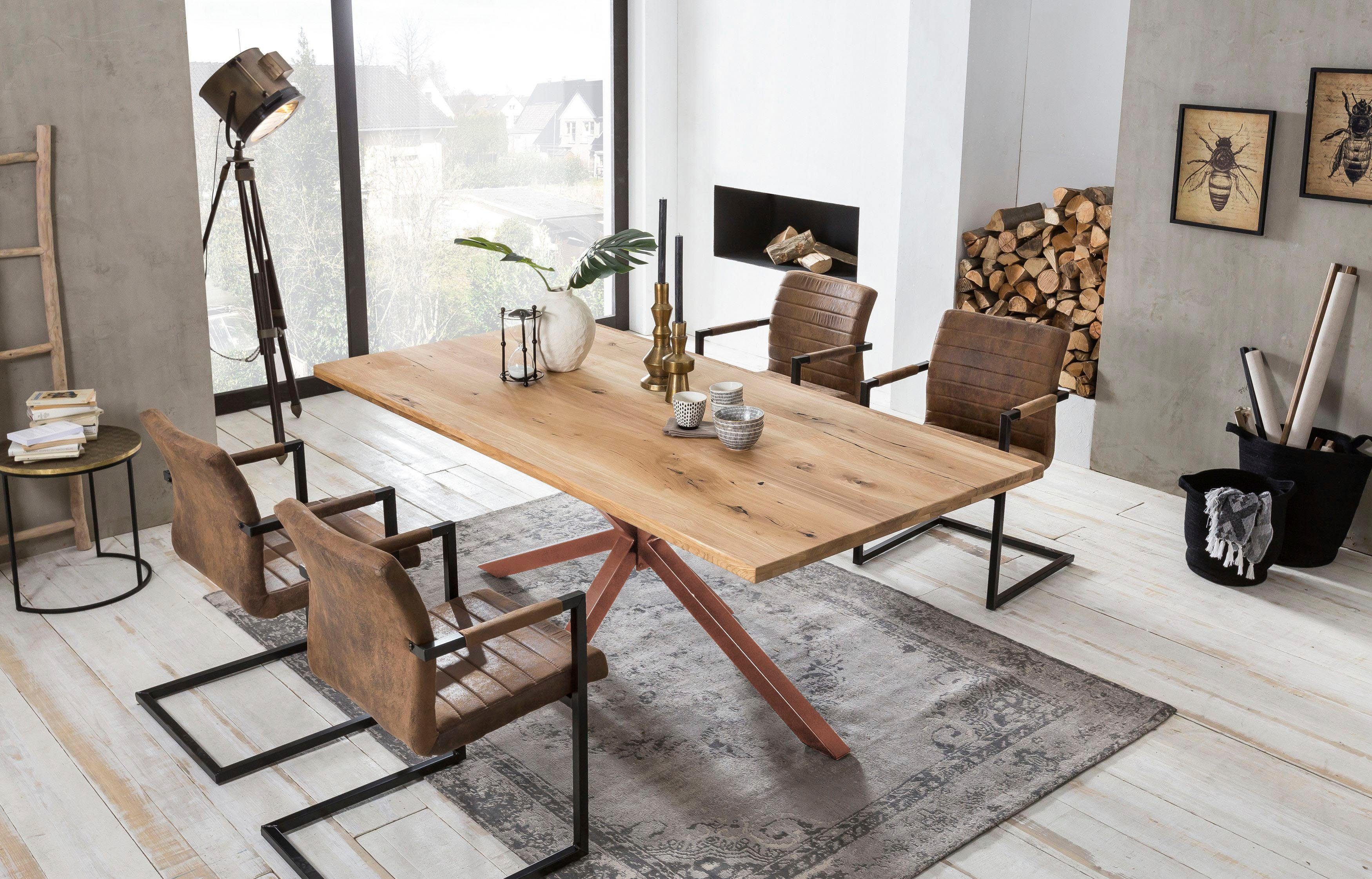 SIT Eettafel Tops&Tables Tafelblad verdubbeld tot 4 cm eettafels maat 200 cm x 76 cm x 100 cm beige