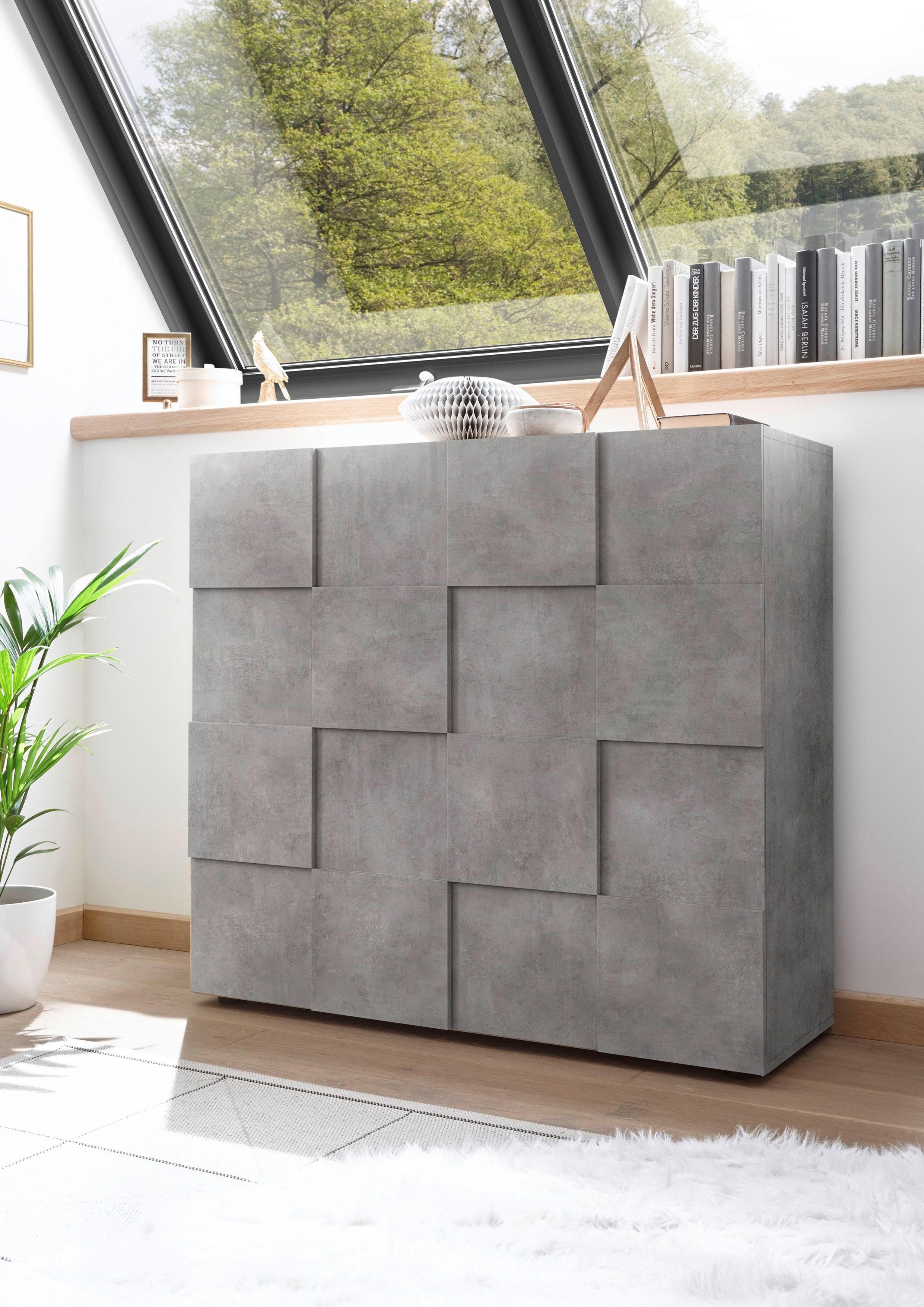 INOSIGN Highboard Dama Hoogte 111 cm, Breedte 121 cm, Commode 2 deuren, Hoge commode highboards grijs