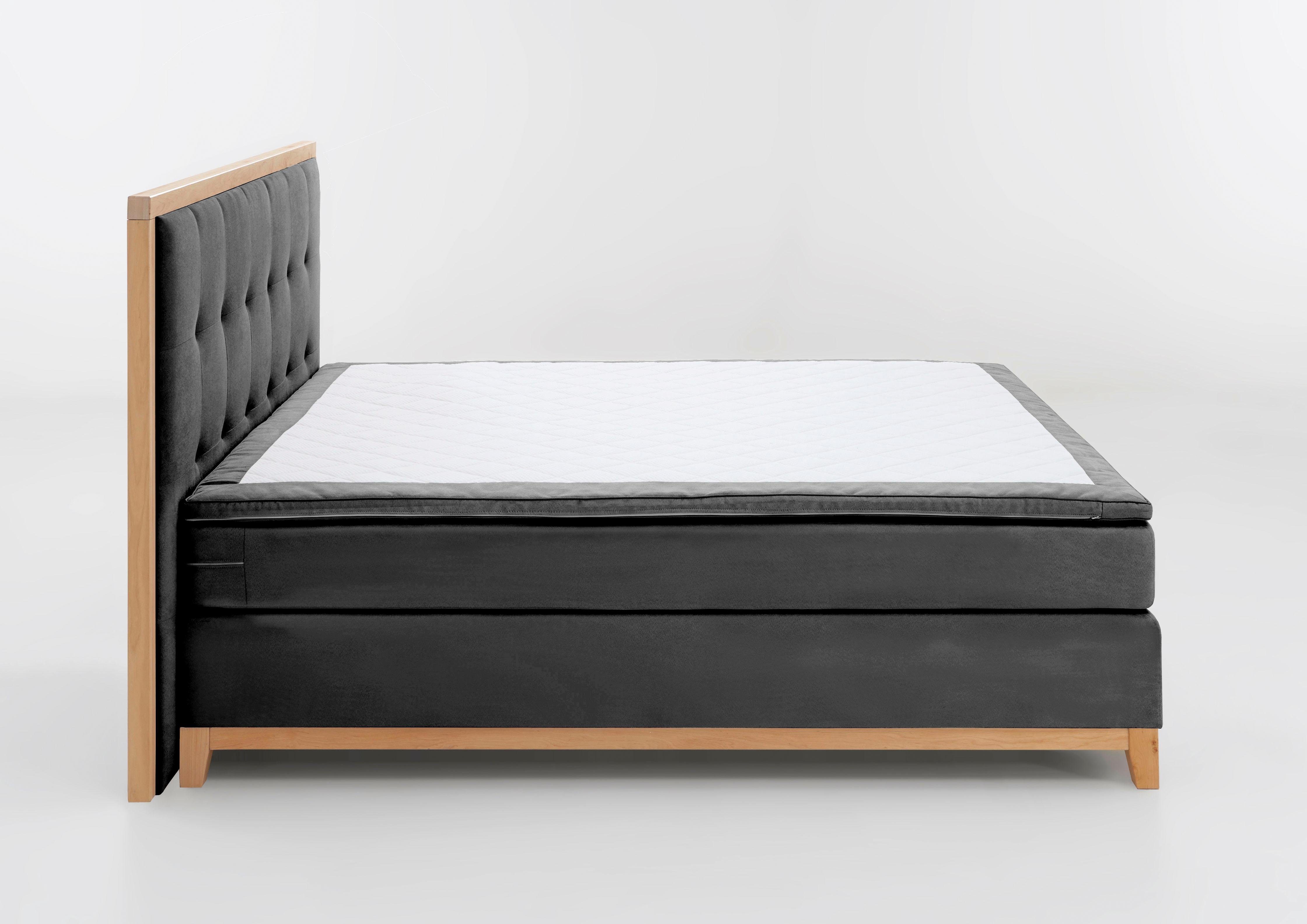 Home affaire Boxspring Sonja met stiksels in het hoofdbord en houten frame, inclusief topmatras