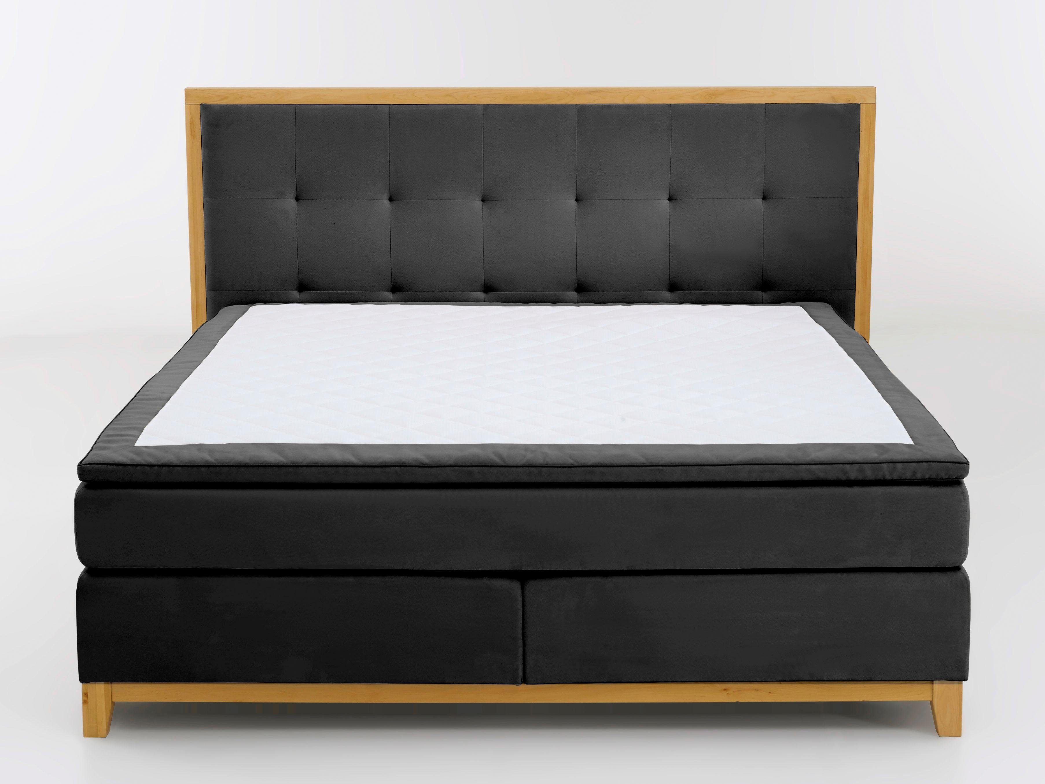 Home affaire Boxspring Sonja met stiksels in het hoofdbord en houten frame, inclusief topmatras