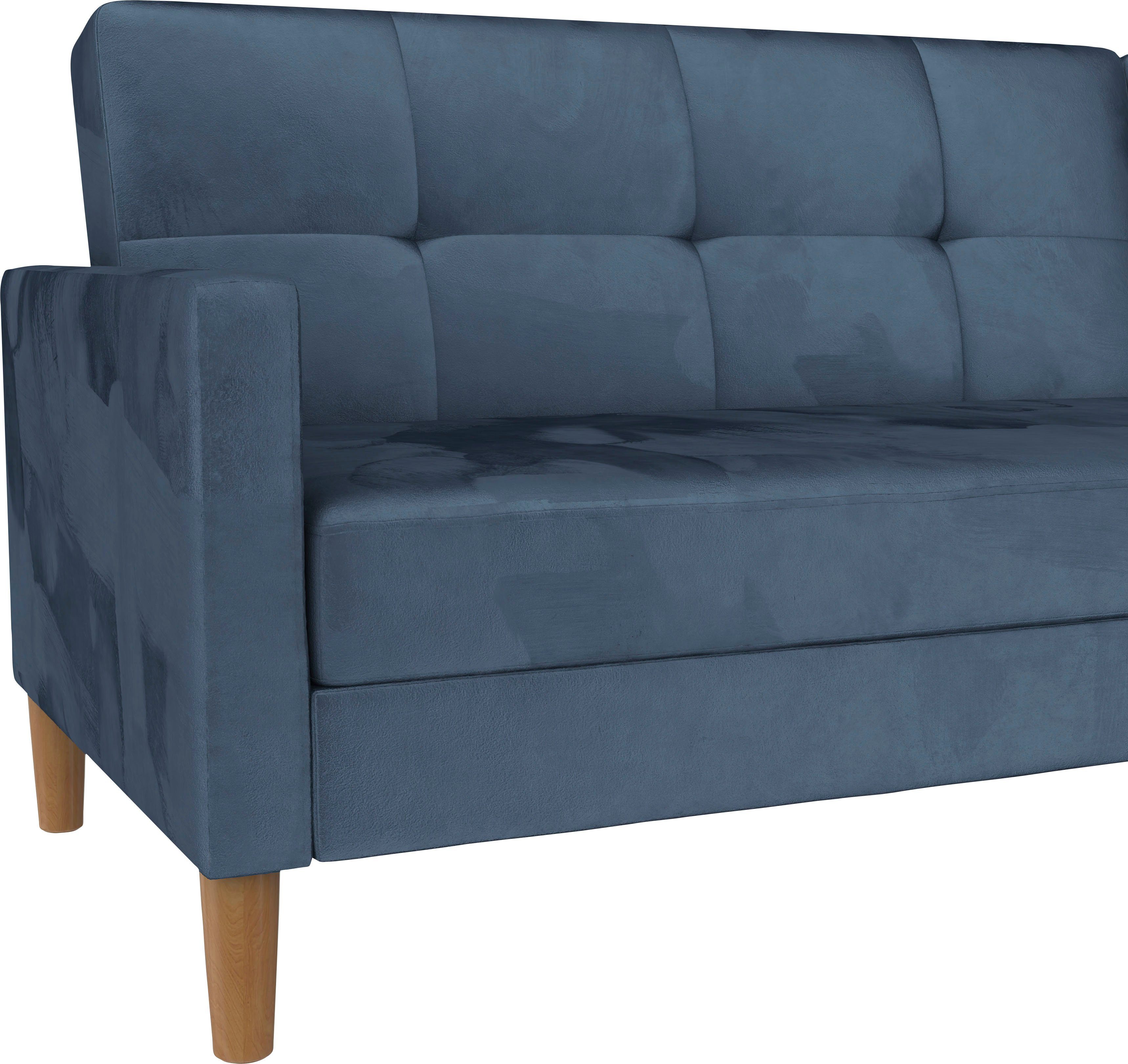 Dorel Home Hoekbank Lilly, L-vorm met bedfunctie, récamier aan beide kanten te monteren, zithoogte 43 cm