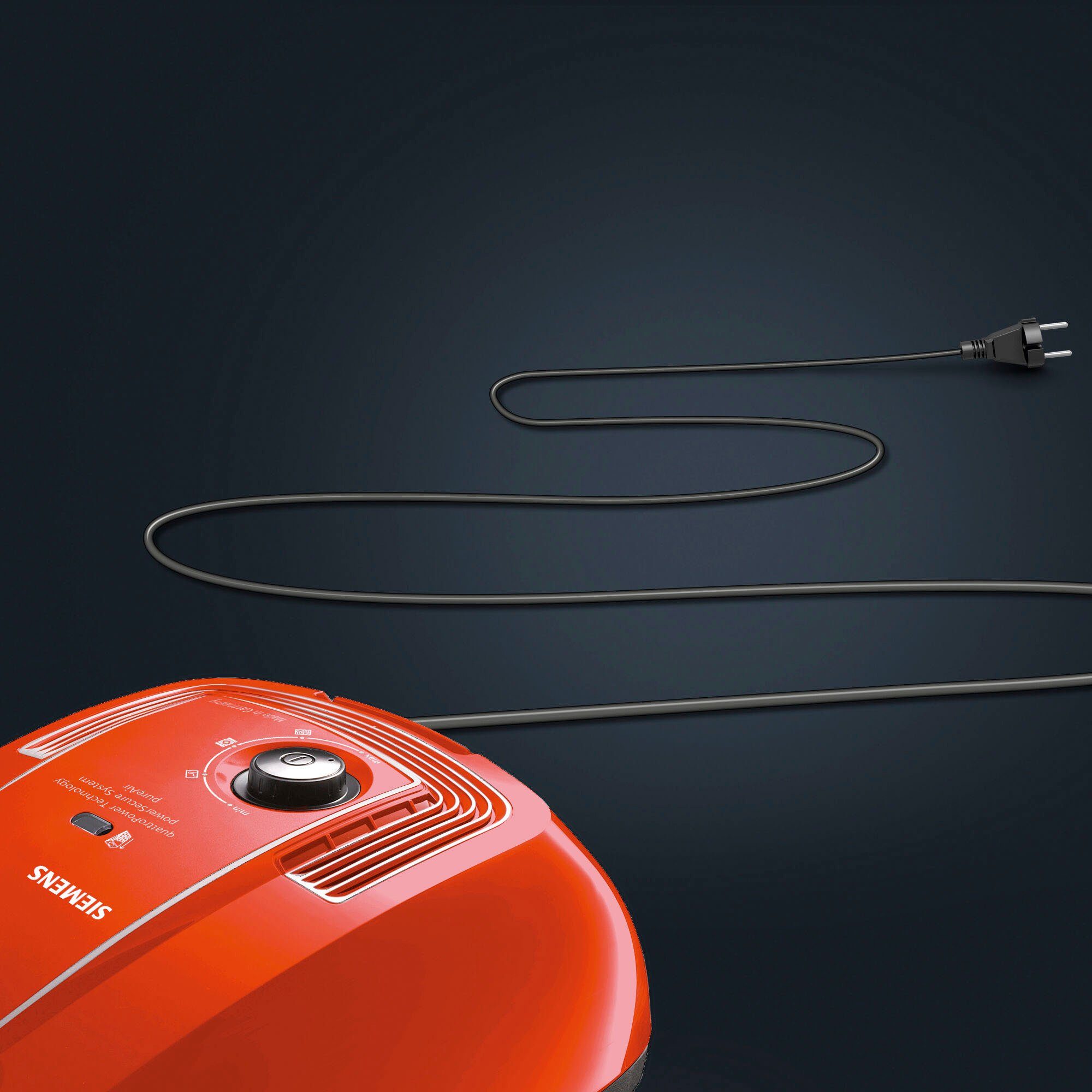 SIEMENS Stofzuiger Plus Limited Edition iQ300 VSP3AAAA, rood hoge zuigkracht, lange kabel, speciale hardvloerzuiger, kierenzuiger, rood