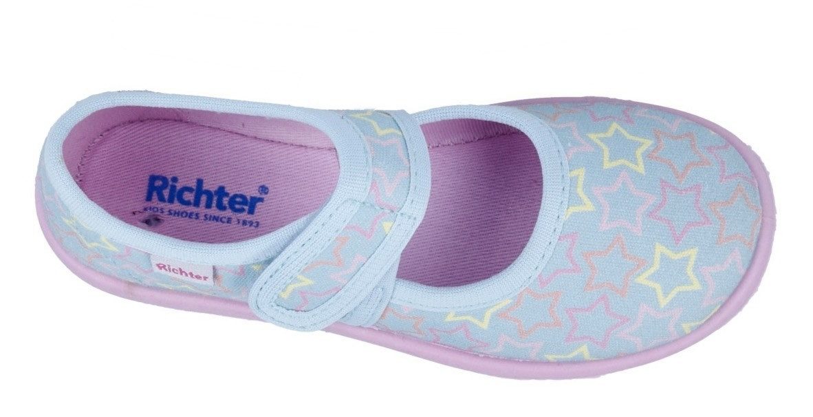 Richter Pantoffels Mia WMS: Medium Klittenbandschoen met pastelprint, maat sjabloon om te downloaden