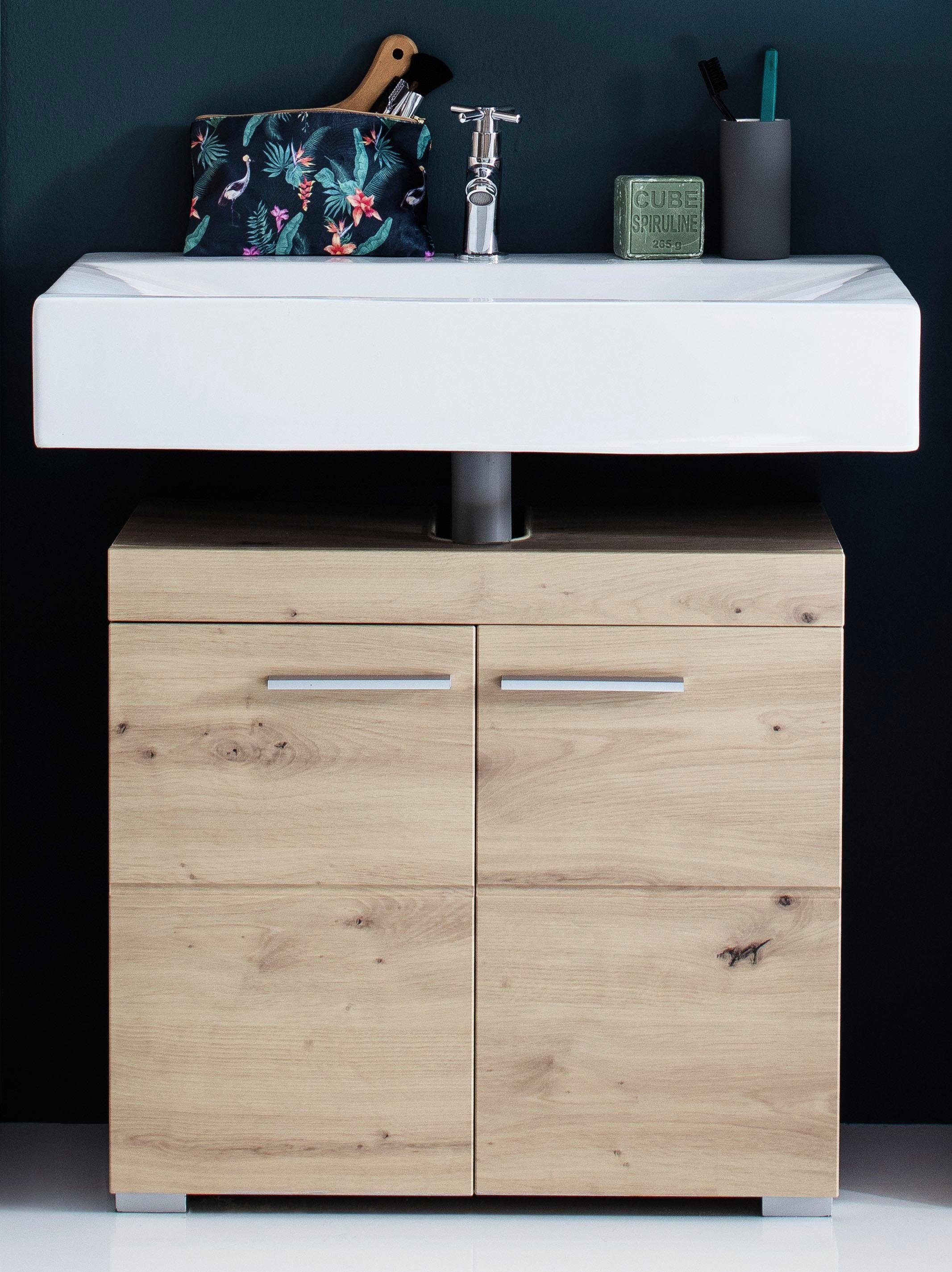 INOSIGN Wastafelonderkast Avena Wastafel met 2 deuren - uitsparing 26/8 cm - (B/D/H) 60/34/56 cm