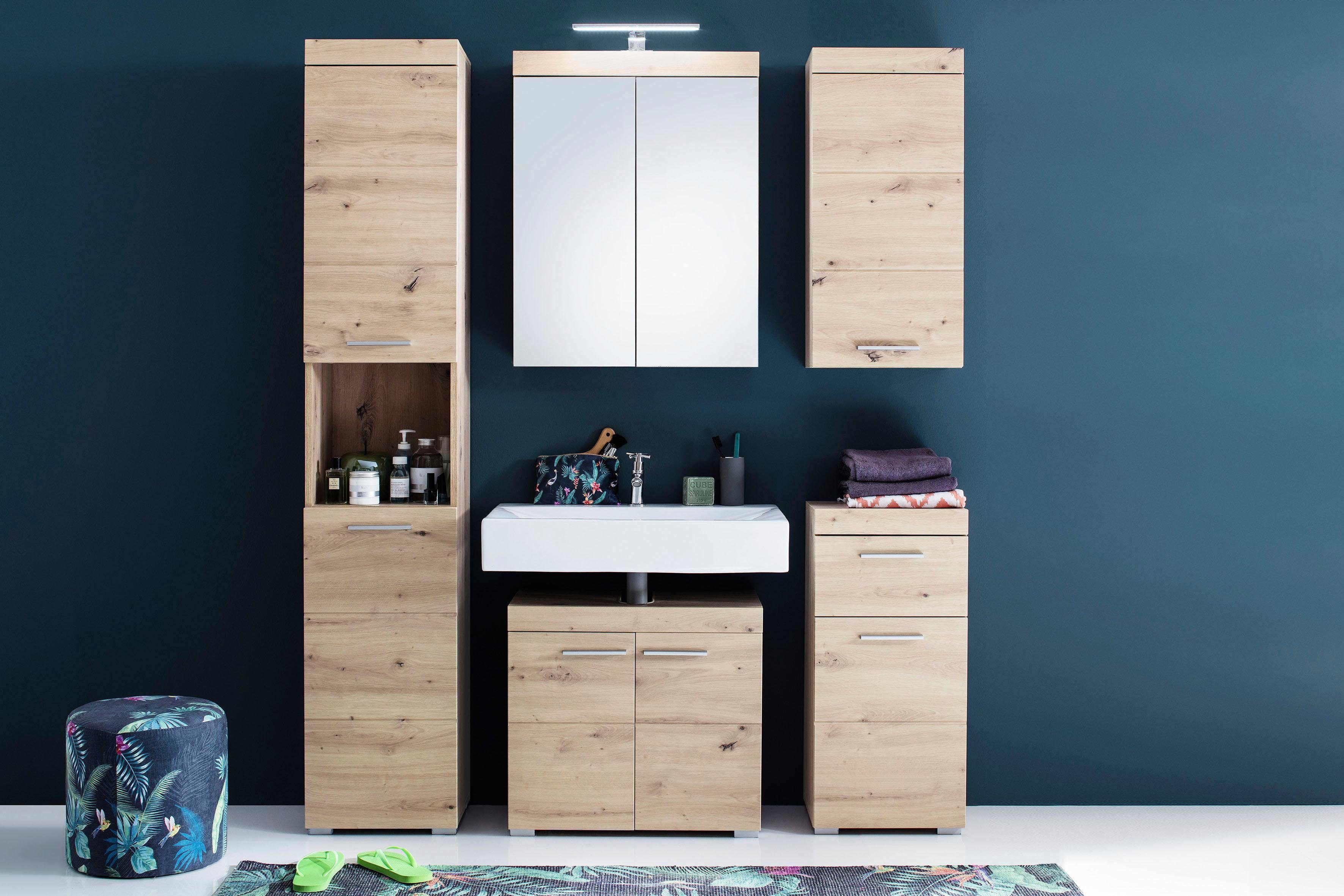 INOSIGN Hoge kast Avena Badkamer hoge kast met open vak, 2 deuren en 2 planken