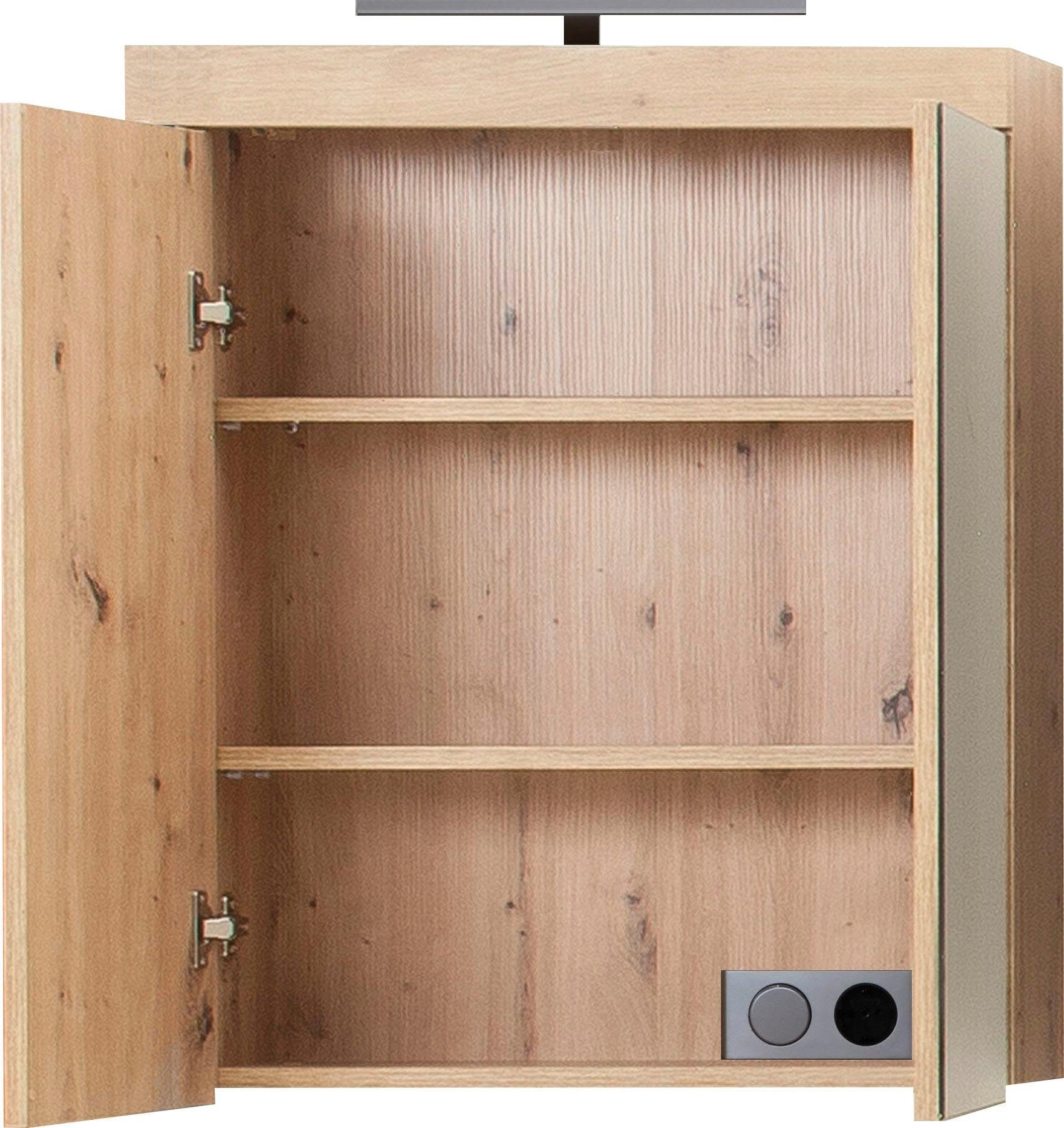 welltime Spiegelkast Avena Badkamerkast optioneel met LED-verlichting - (B/D/H) 60/17/77 cm
