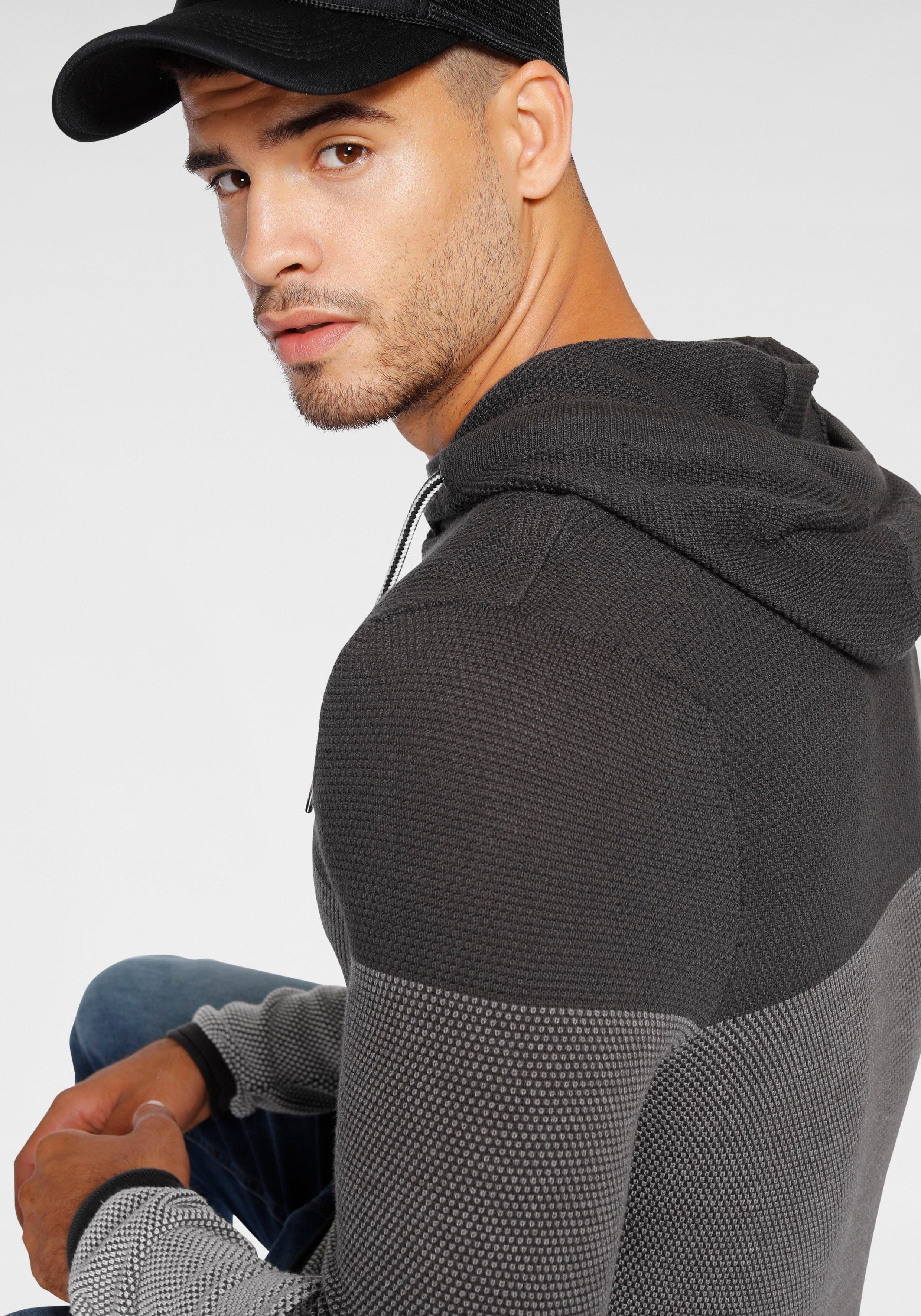 Bruno Banani Capuchontrui in een trendy wafel-look