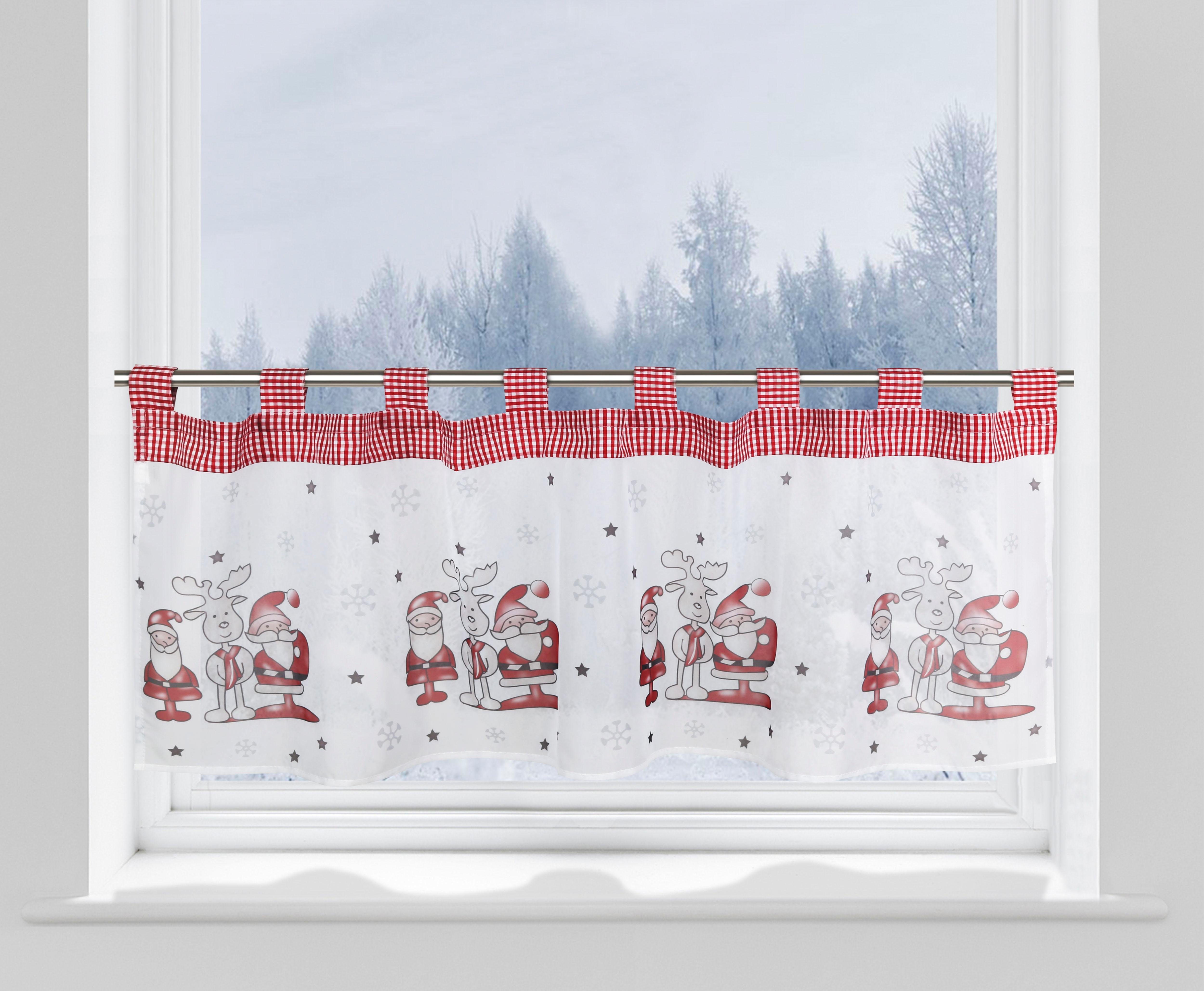 my home Panneaux Kerstman Transparant, voile, polyester (1 stuk)