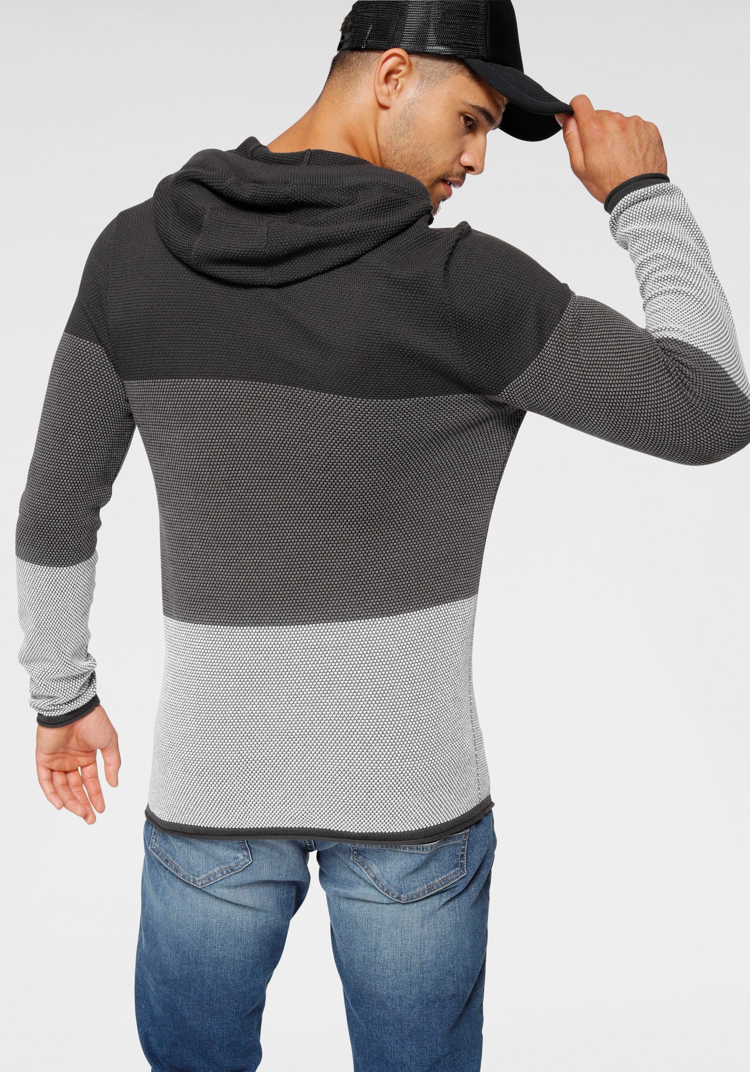 Bruno Banani Capuchontrui in een trendy wafel-look