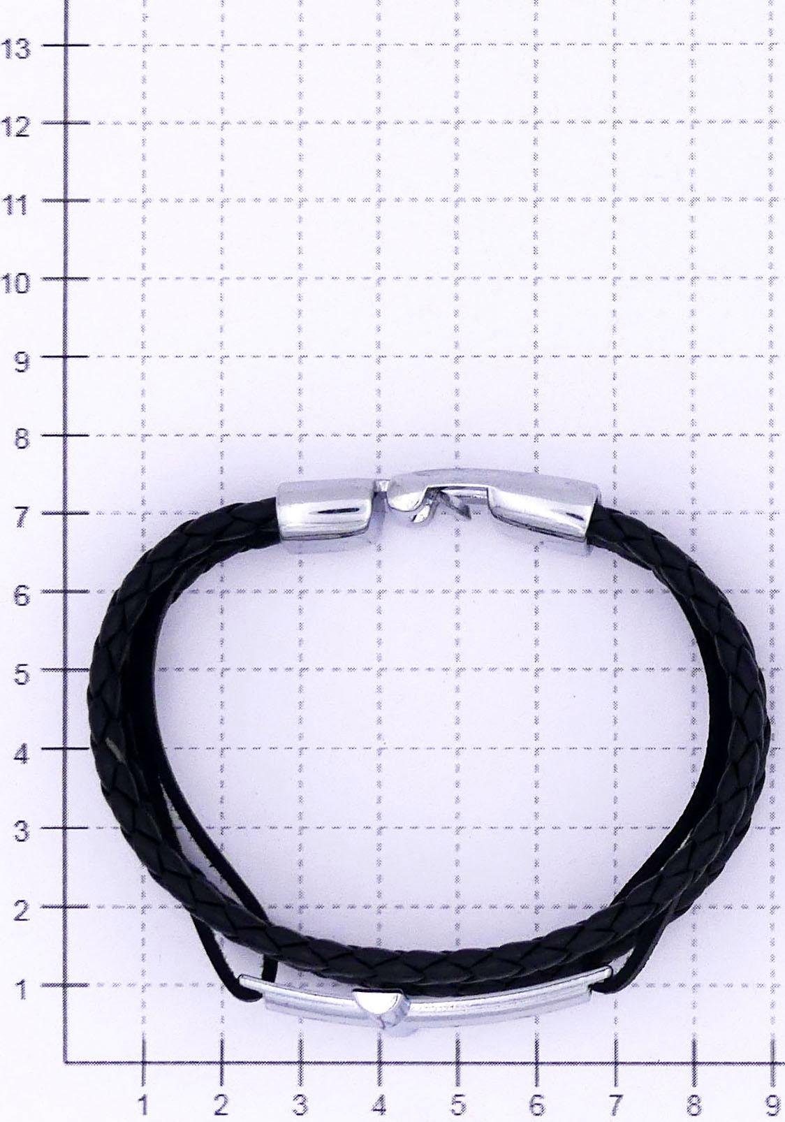 Firetti Armband Kruis, meerrijig, gedeeltelijk gevlochten
