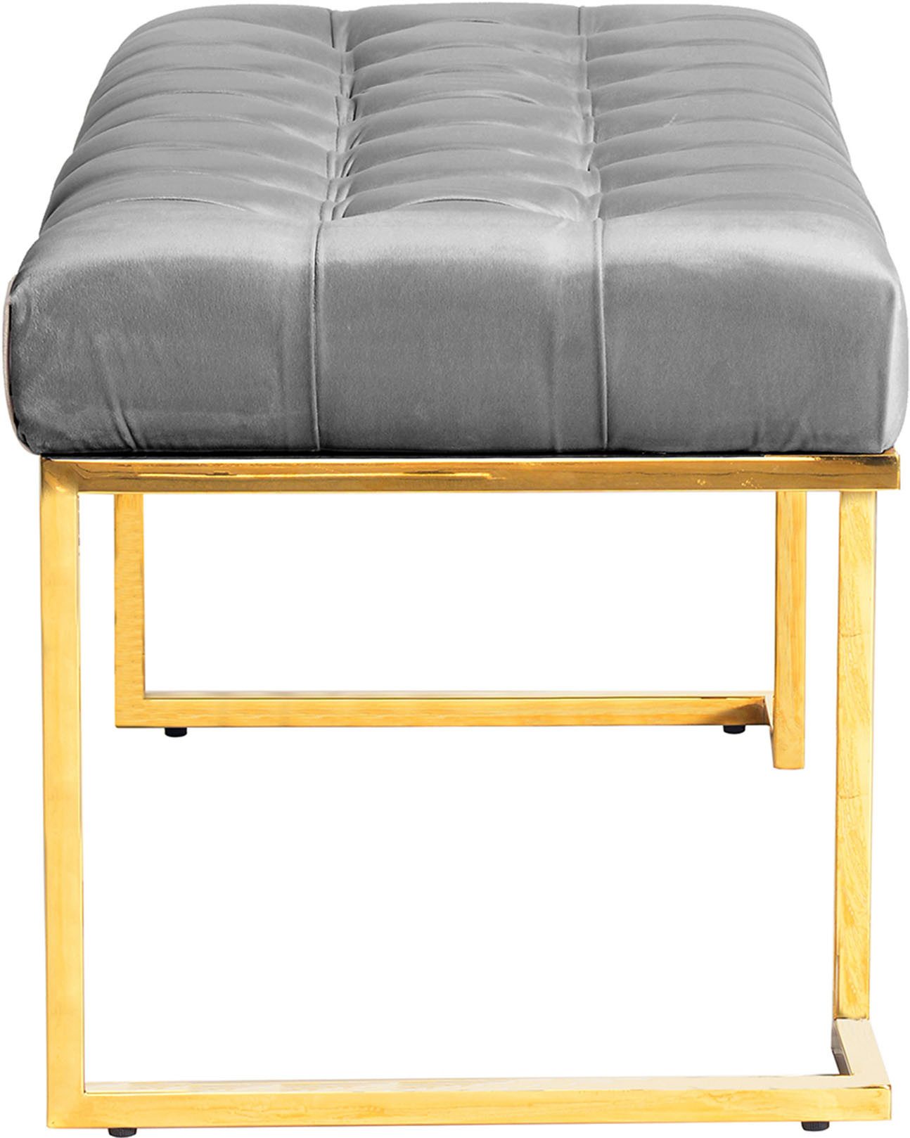 Kayoom Zitbank Rare 225, elegante uitstraling door goudkleurige frame fluwelen zacht, gestikt, met decoratieve knopen, gezellig, chique kussen (1 stuk)