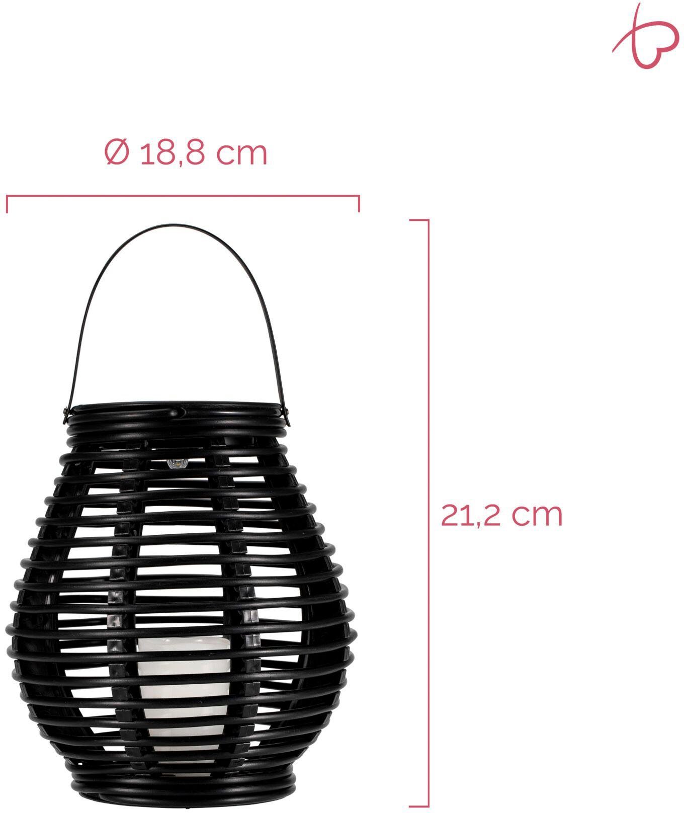 Pauleen Led-lantaarn Sunshine Glow 2x solarlaterne zwart/bruin kunststof (2 stuks)