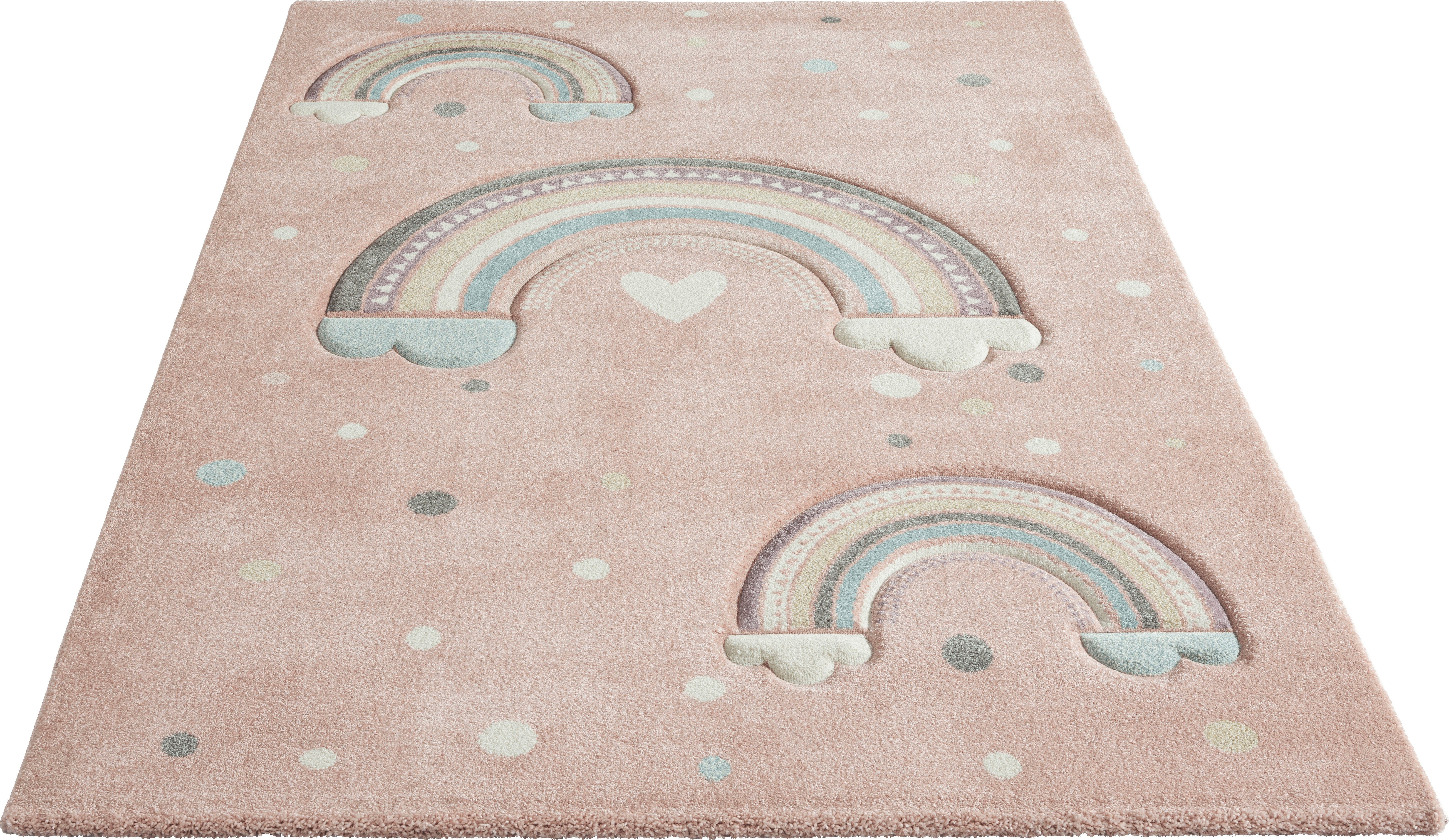 Lüttenhütt Kindervloerkleed Regenboog Laagpolig vloerkleed, zachte touch, ideale vloerkleden voor de kinderkamer