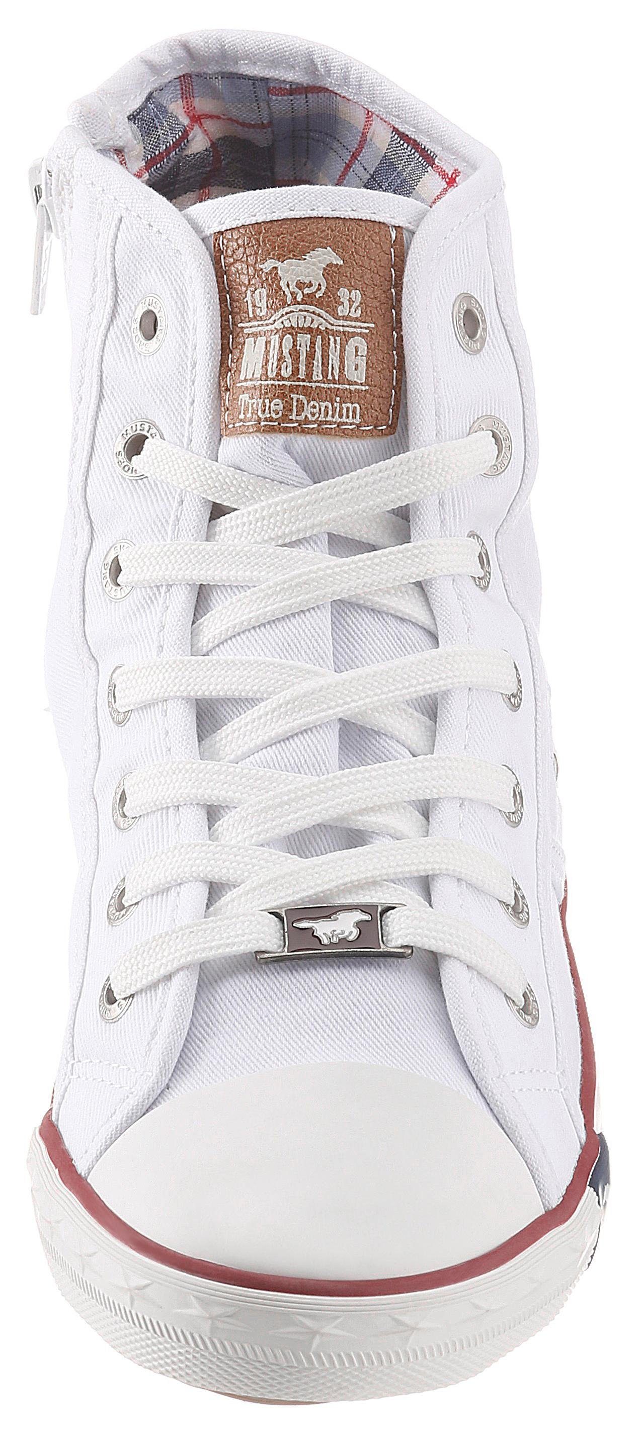Mustang Shoes Sneakers high top-sneaker, veterschoen met label in de loopzool
