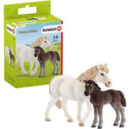 schleich speelfiguur farm world, pony merrie met veulen (42423) (set) multicolor