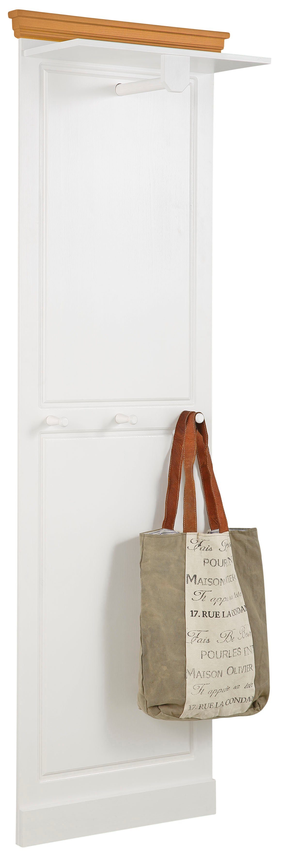 Home affaire Kapstokpaneel Basilico van massieve dennen, fsc®, breedte 60 cm, met kledingstang, houten haken
