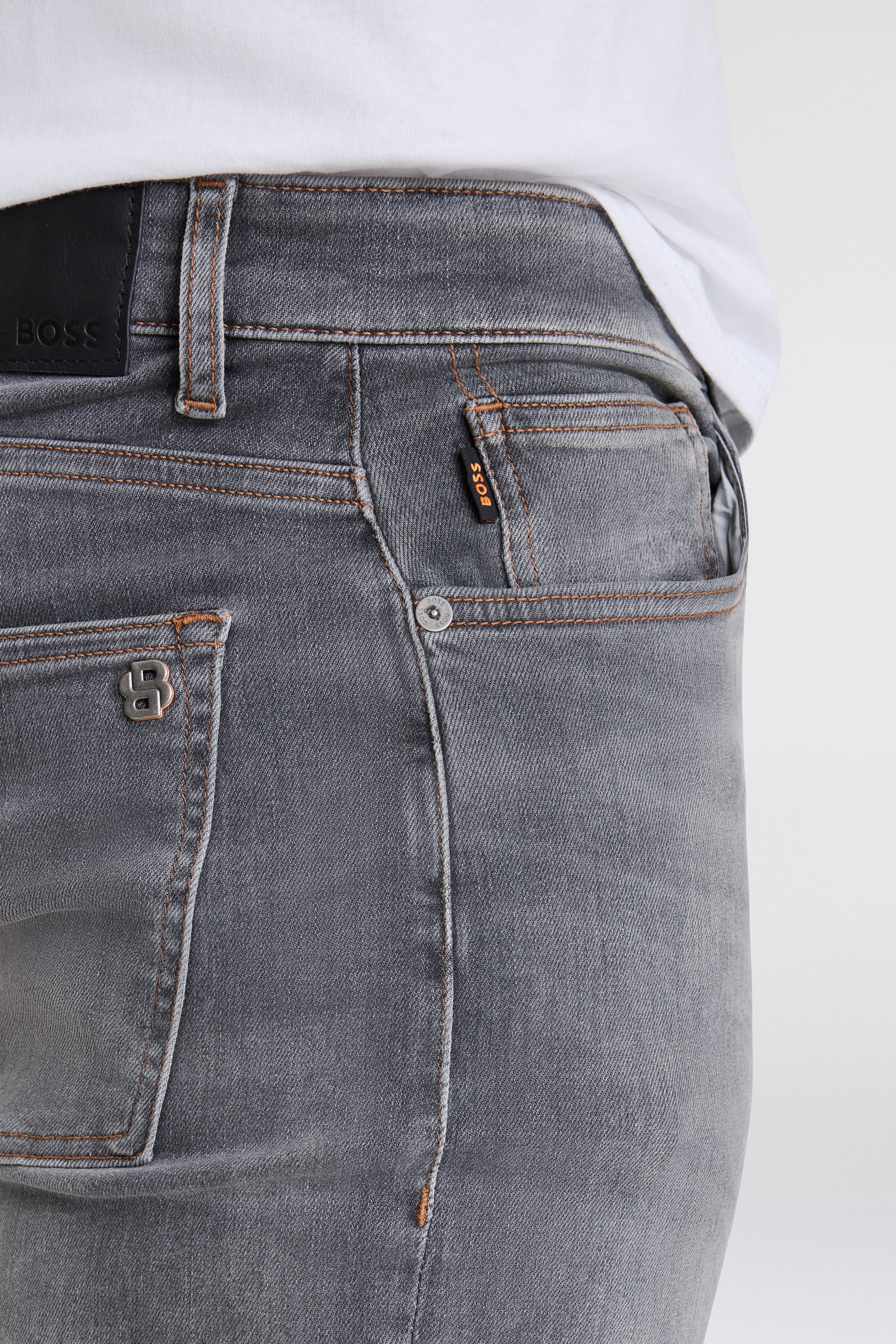 Boss Orange Slim fit jeans DELAWARE BO met lederen boss badge