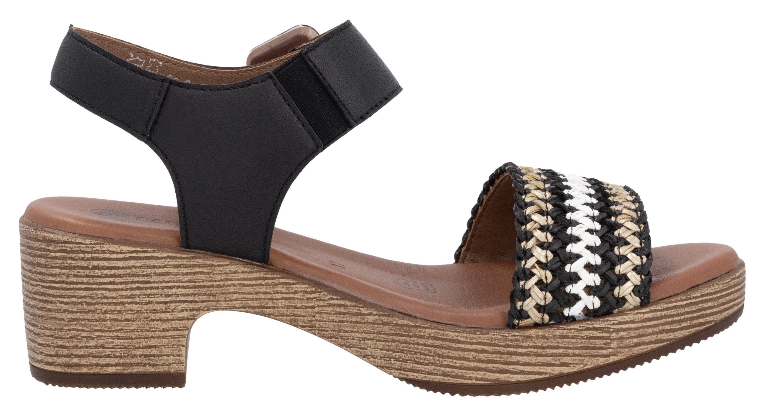 Remonte Sandaaltjes , blockhak, plateau, sandaal, zomerschoen met bandage in jute-look