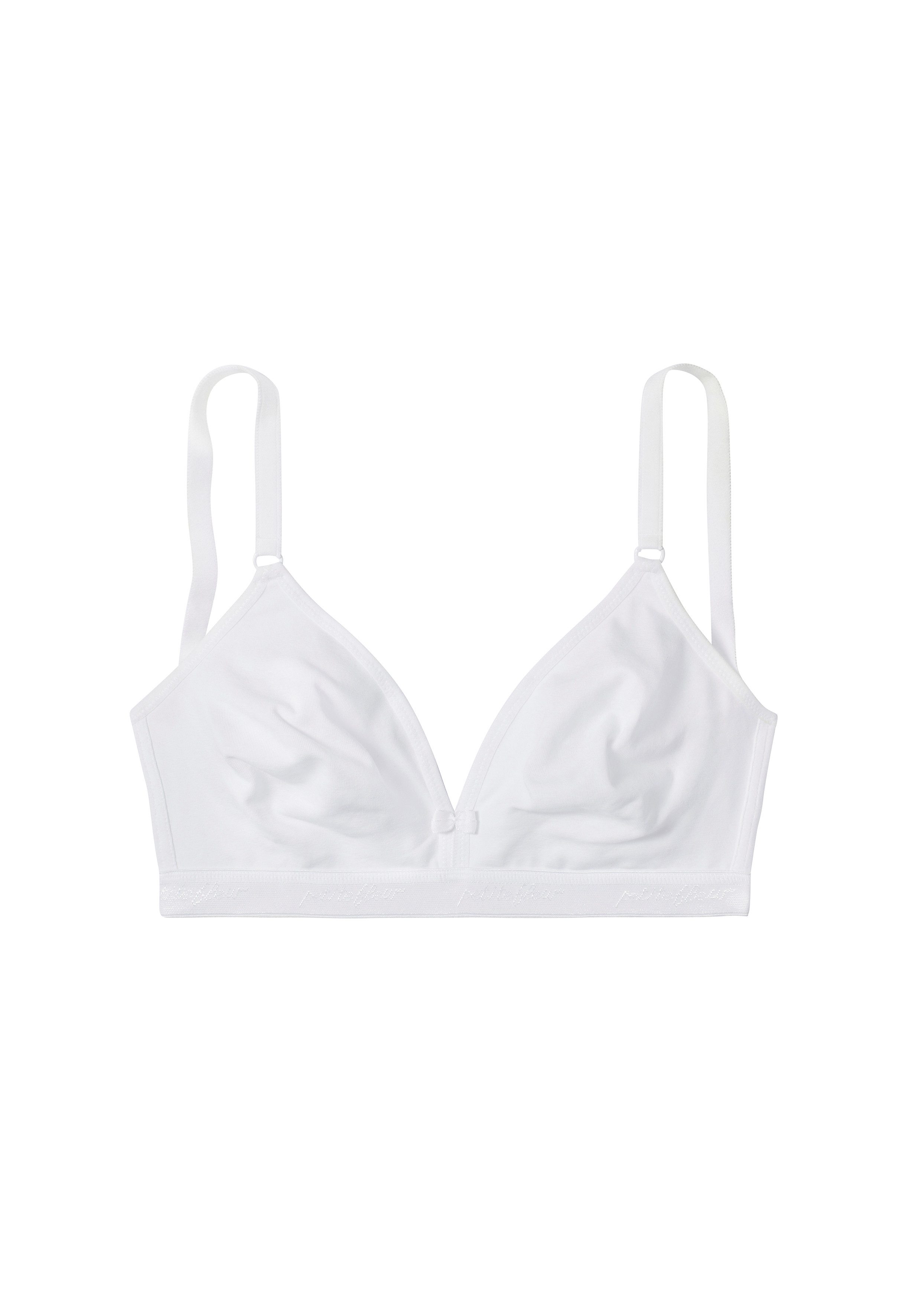 Petite fleur Bralette-bh zonder beugels in driehoeksvorm gemaakt van mooi katoen, basic lingerie (Set van 3)