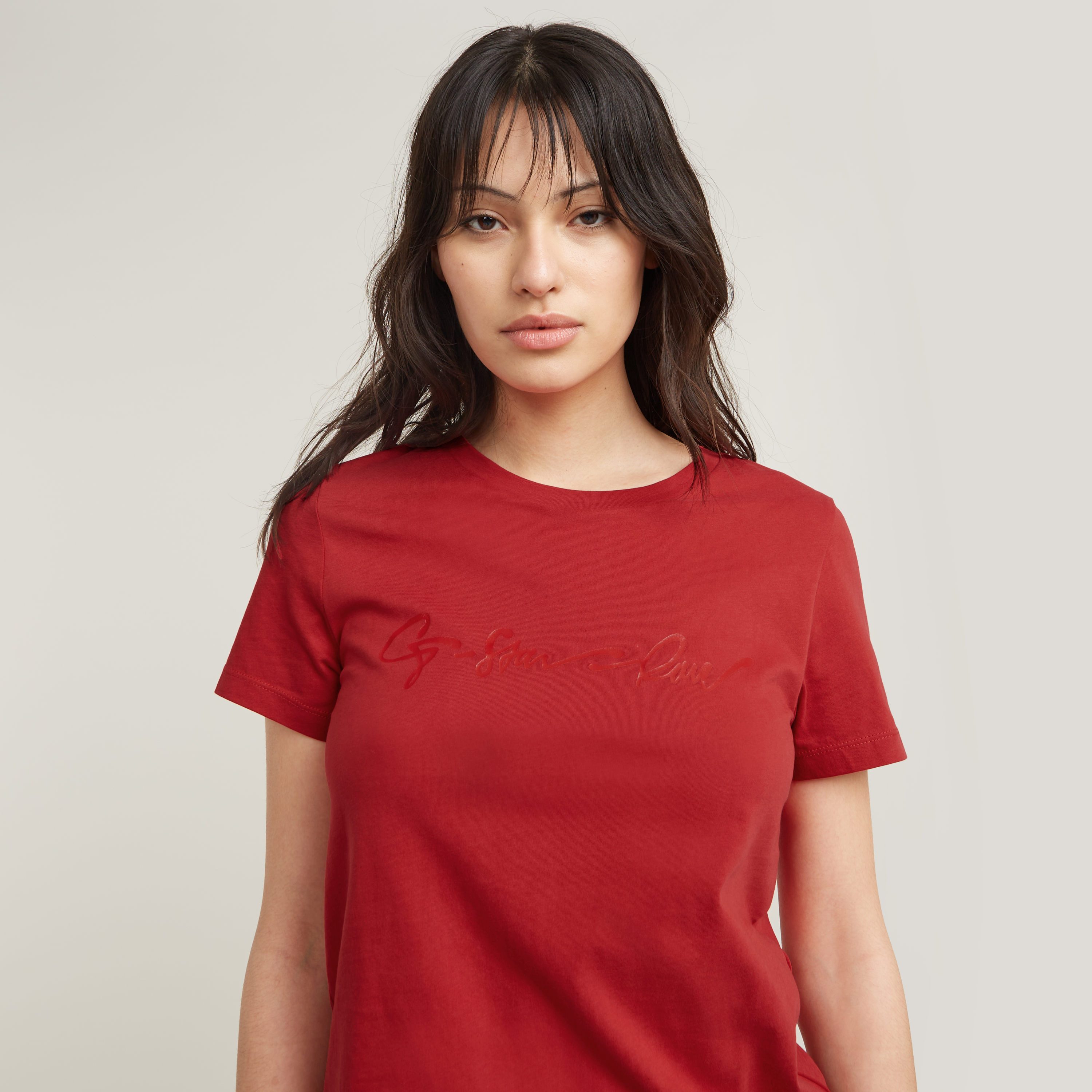 G-Star RAW T-shirt G-Script Shiny R met ton-in-ton opdruk