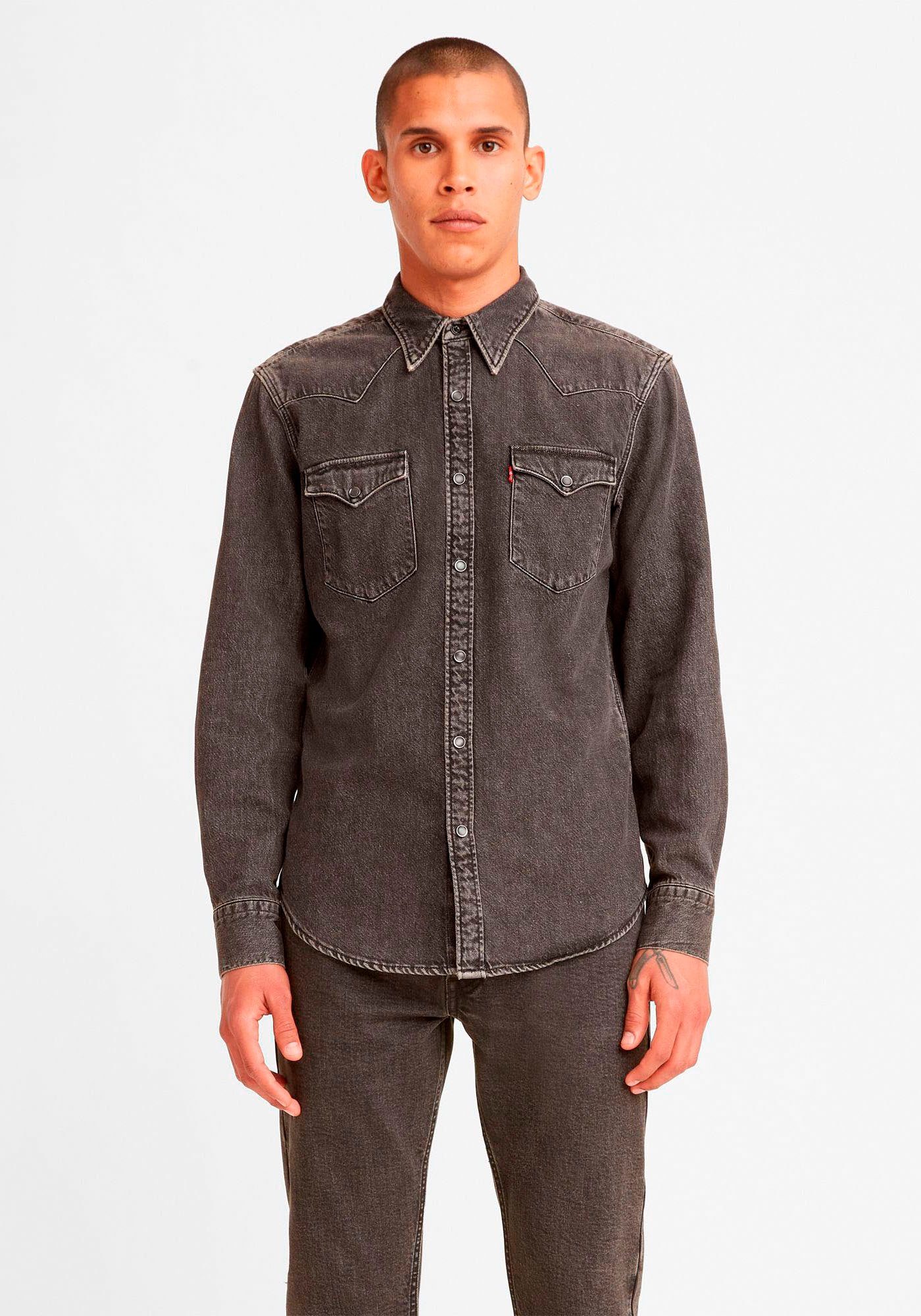 Levi's Jeans overhemd LE BARSTOW WESTERN STAND heren denim overhemden maat S zwart