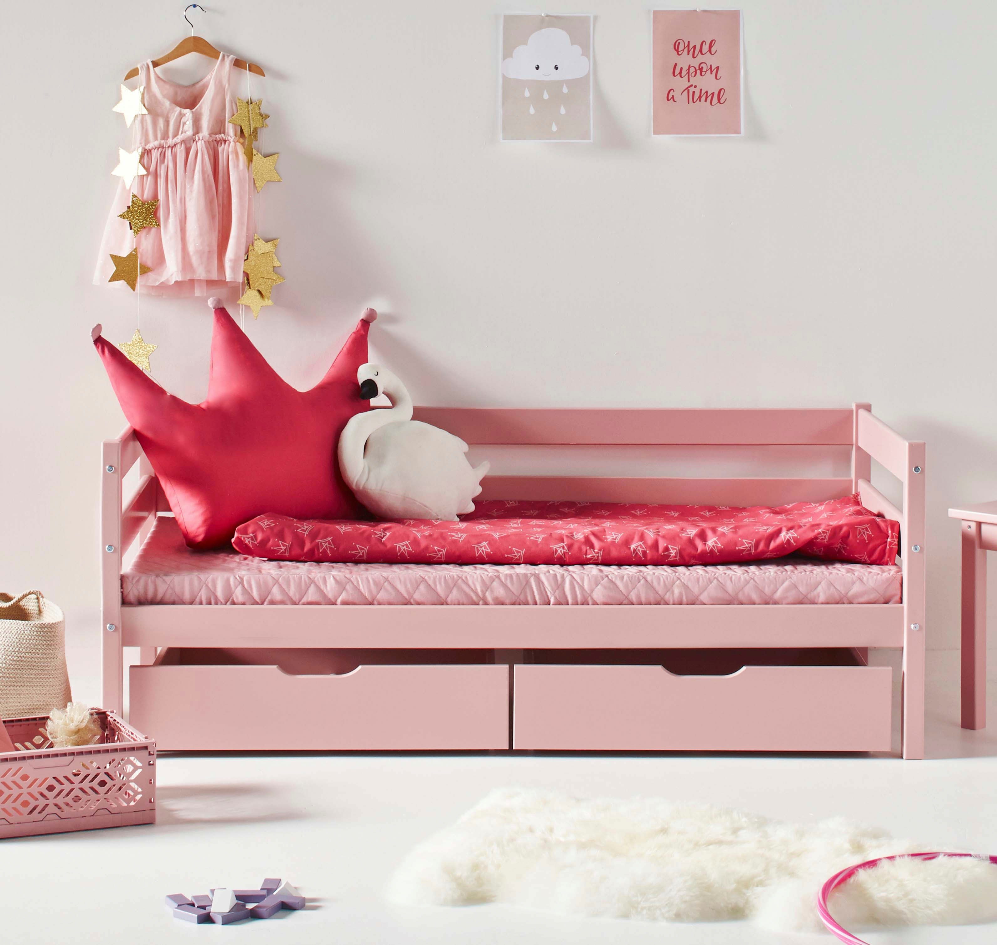 Hoppekids 1-persoonsledikant ECO Comfort kinderbed, massief grenenhout, tienerbed inclusief lattenbodem (set)